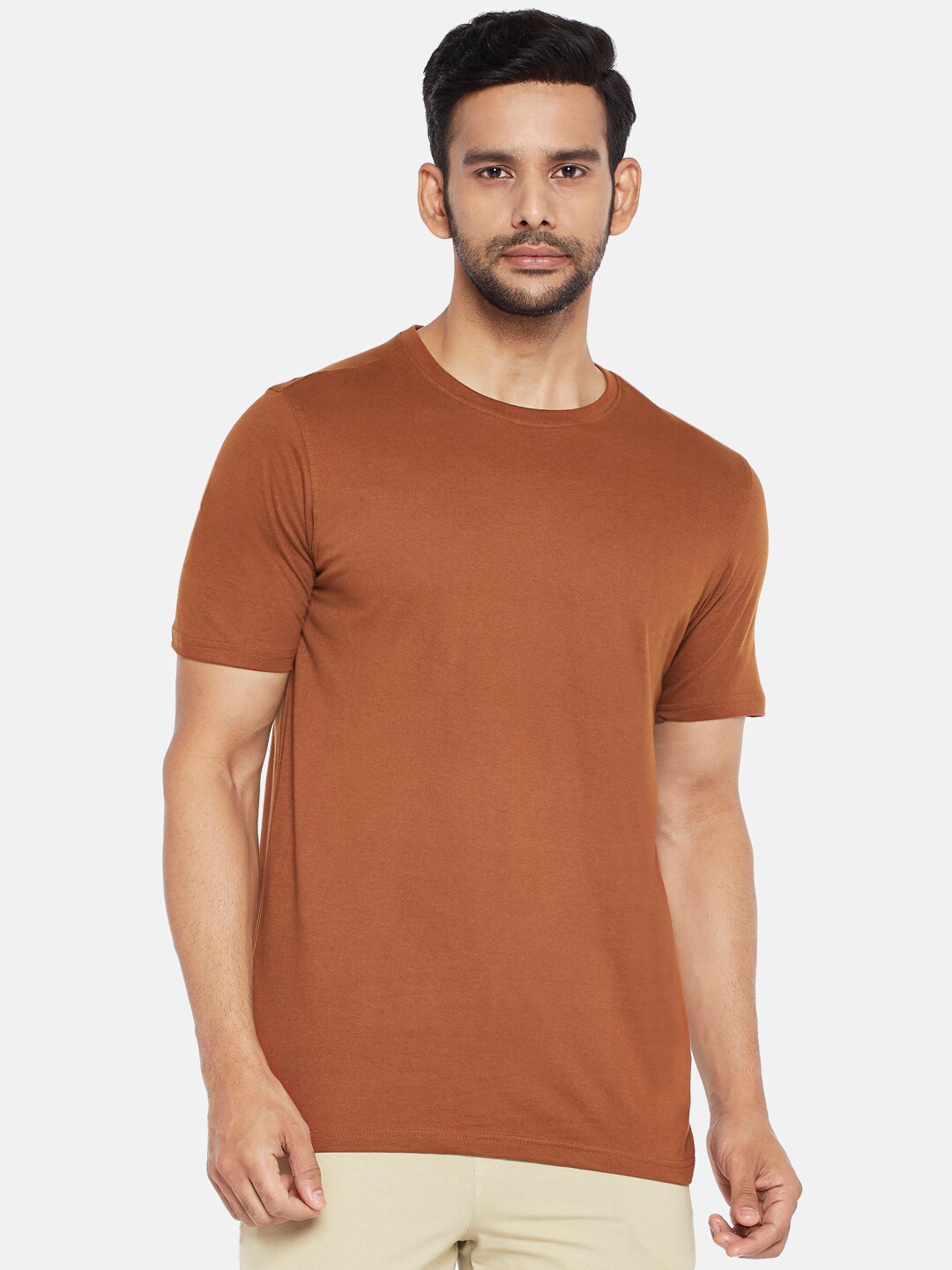 

BYFORD by Pantaloons Men Brown T-shirt