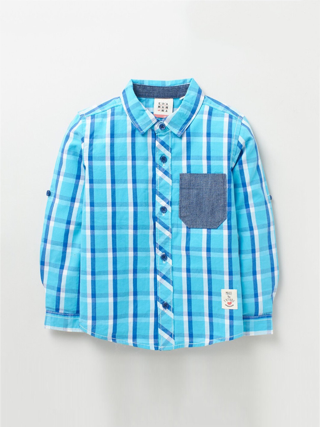 

Ed-a-Mamma Boys Blue Checked Casual Shirt
