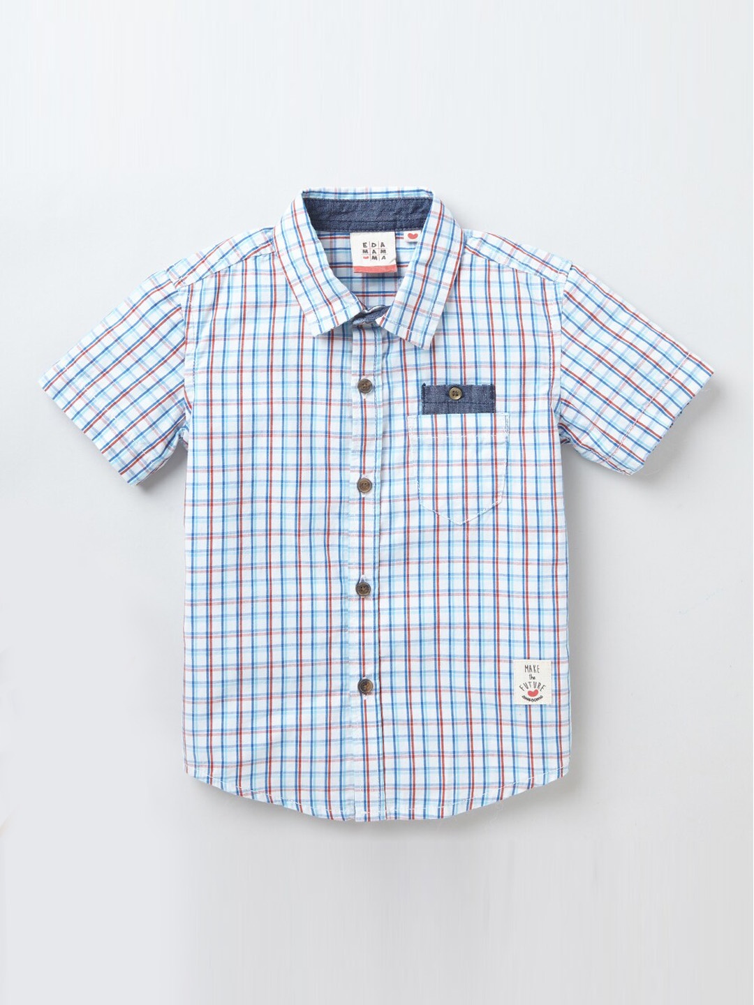 

Ed-a-Mamma Boys White Gingham Checked Casual Shirt