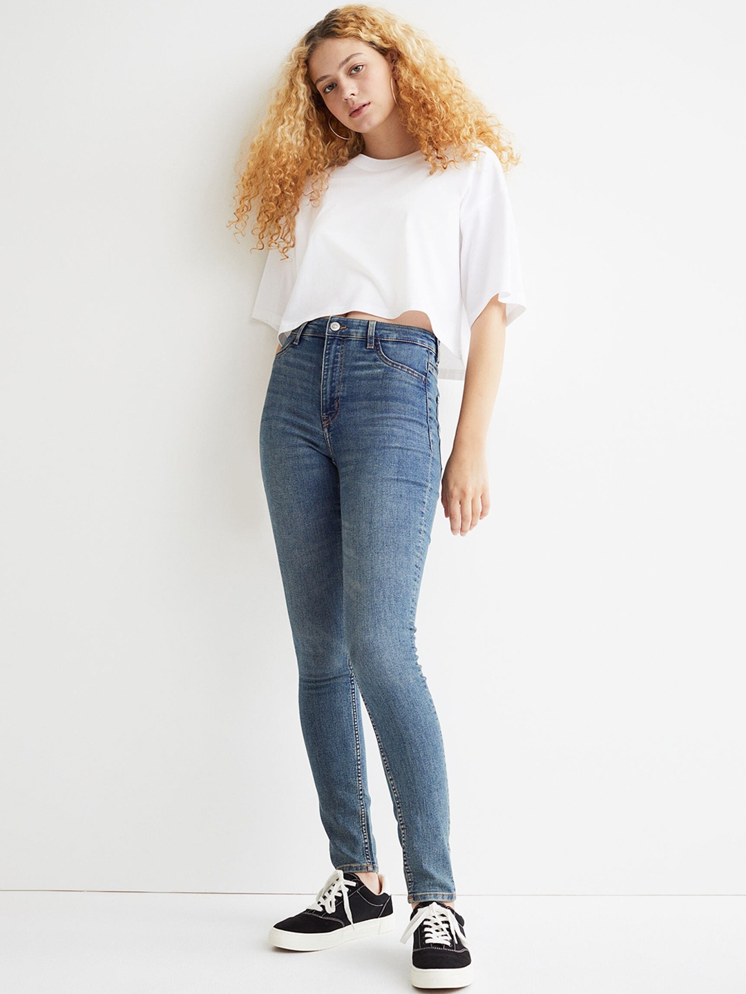 

H&M Women Blue Washed Super Skinny High Jeans