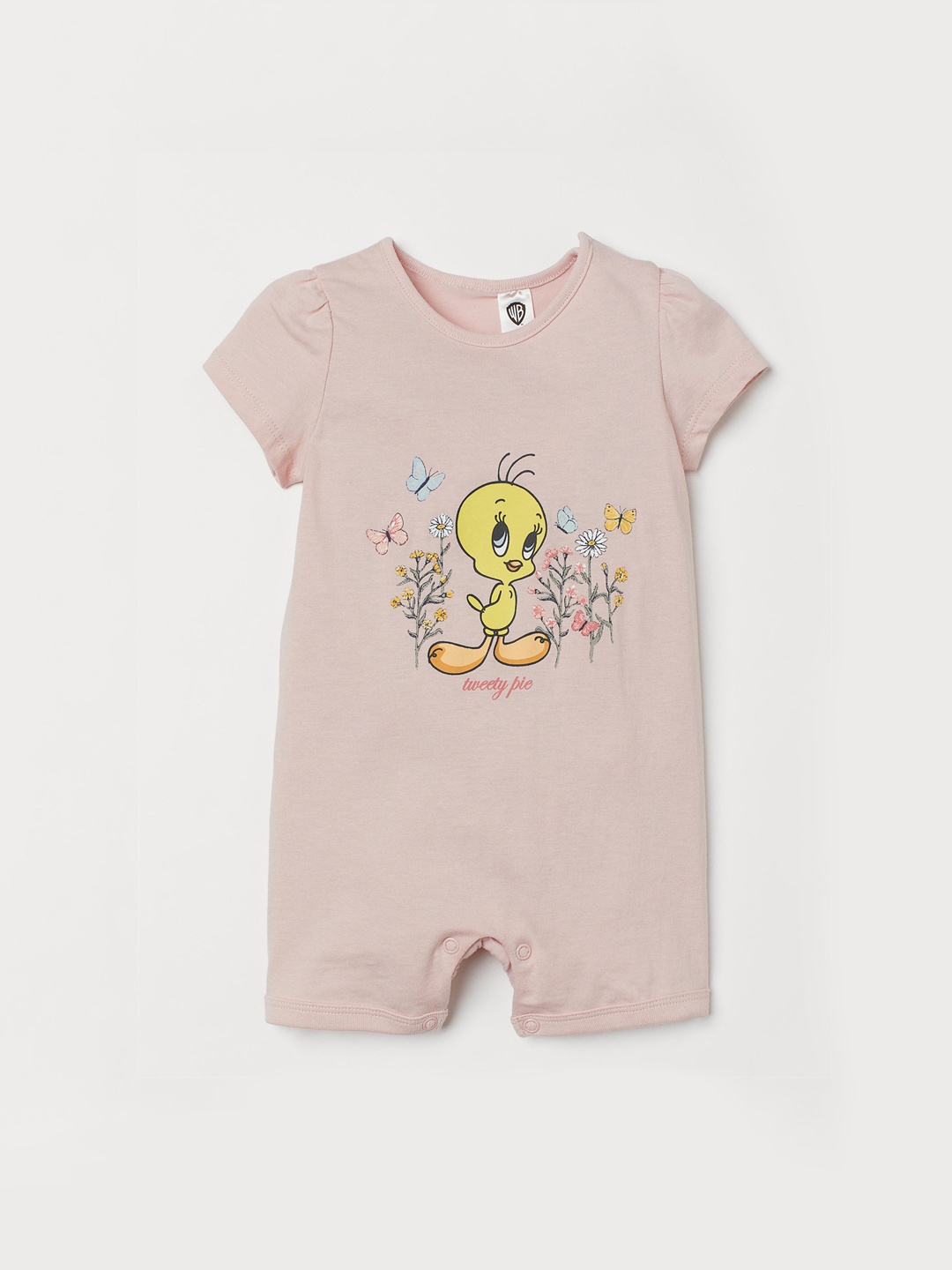 

H&M Girls Pink & Yellow Printed All-In-One Pyjamas