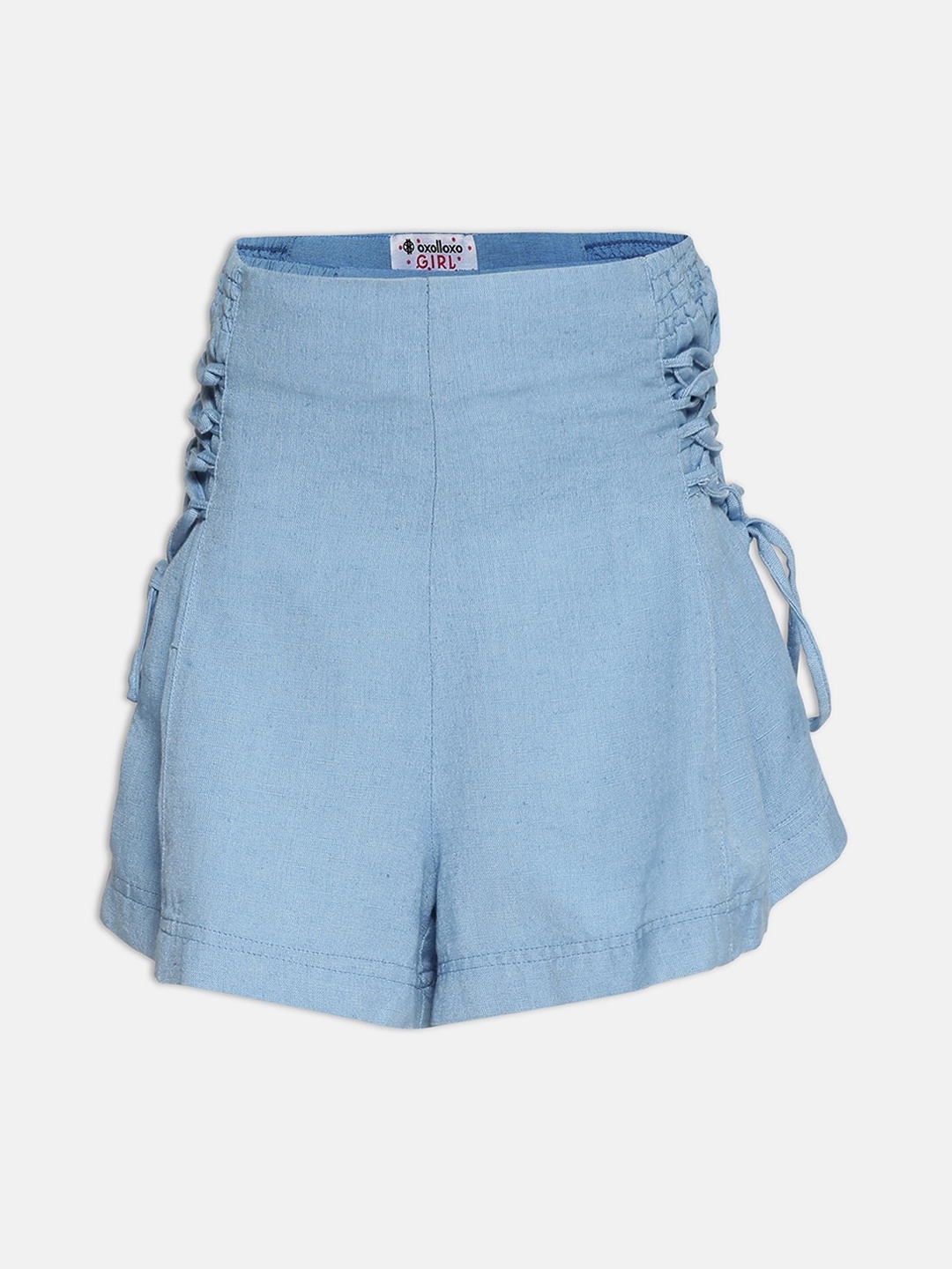 

Oxolloxo Girls Blue High-Rise Linen Blend Regular Shorts
