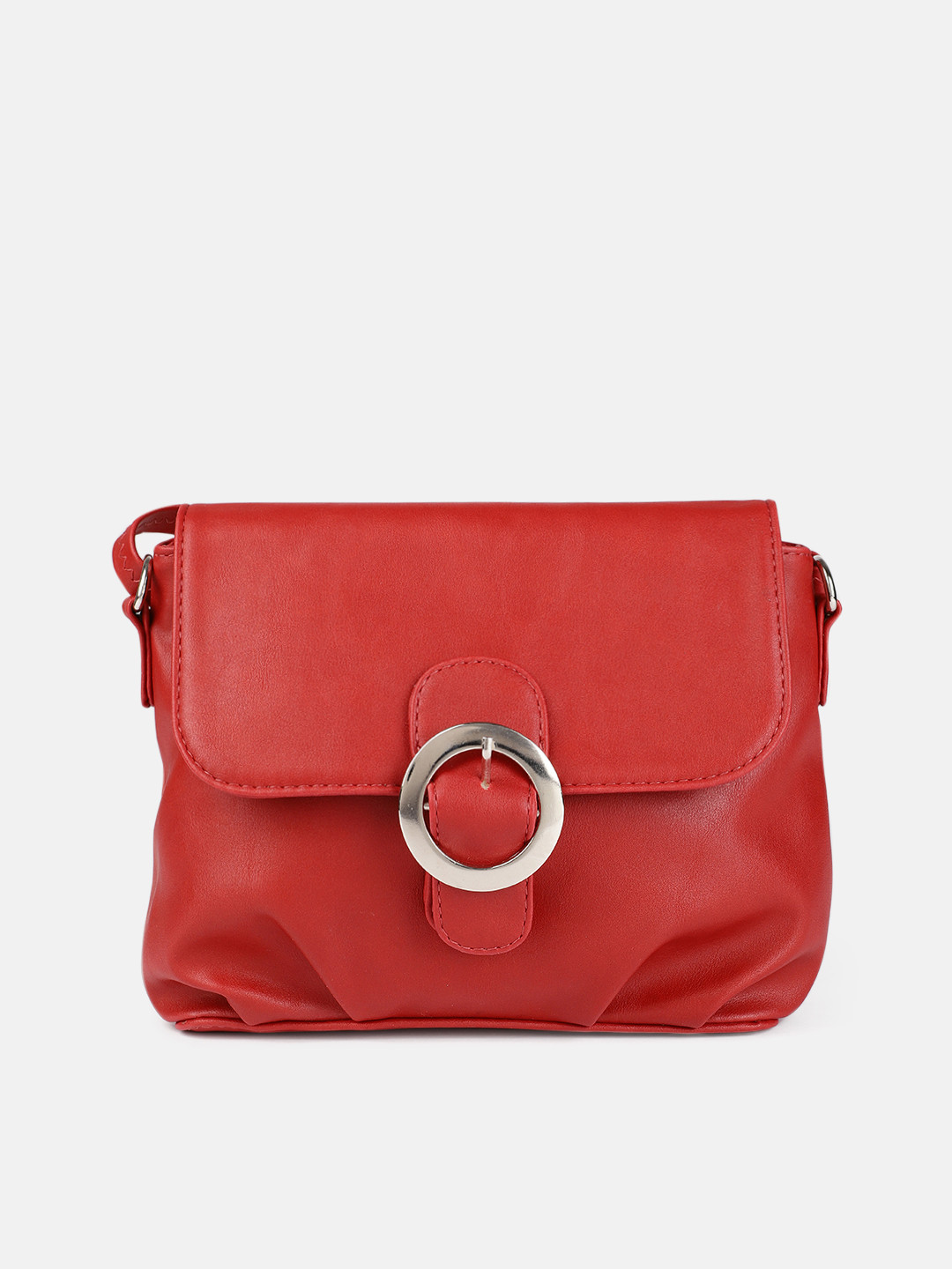 

DressBerry Red Buckle Detailed Structured Sling Bag