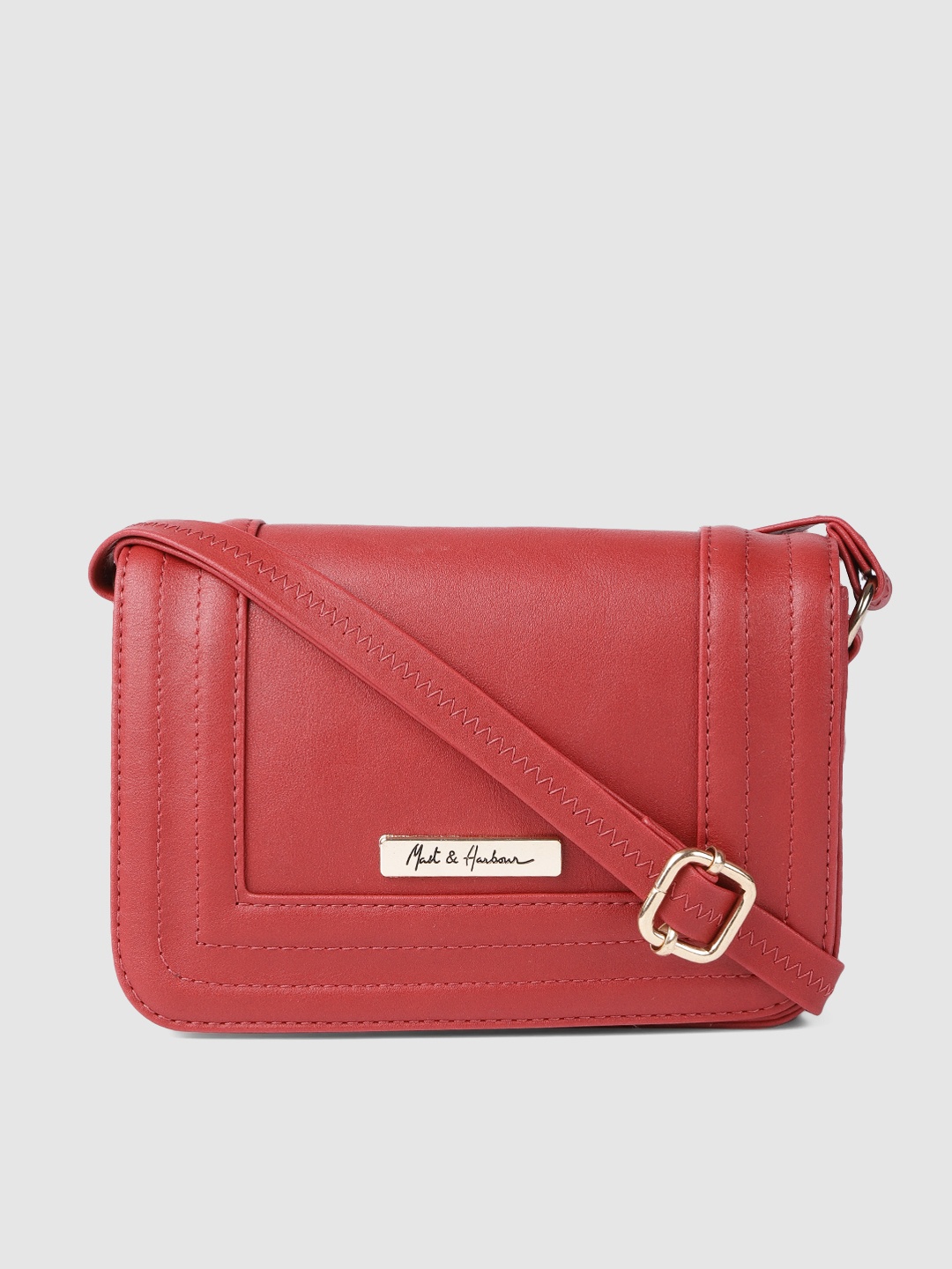 

Mast & Harbour Red Solid Structured Sling Bag