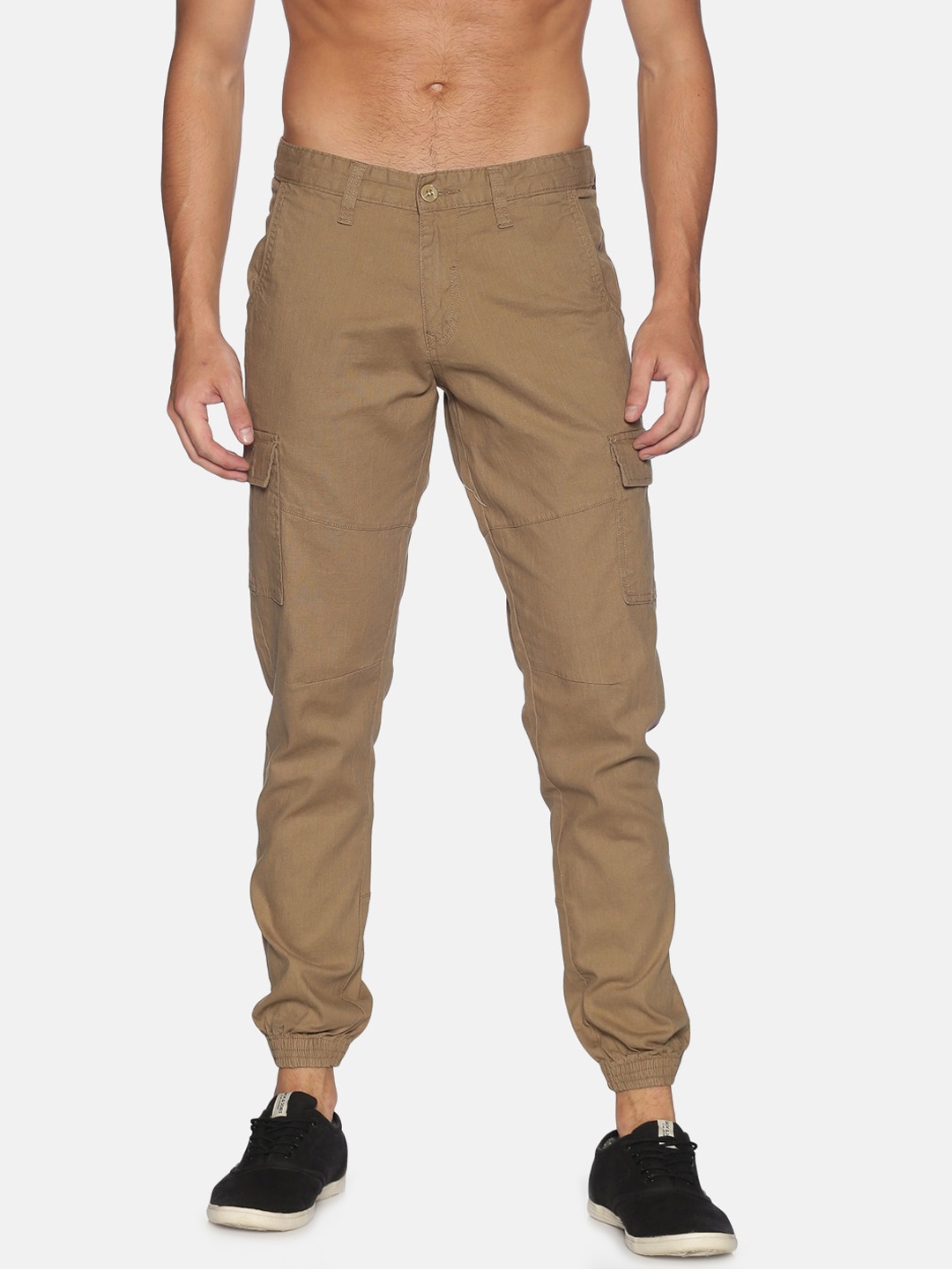 

IVOC Men Khaki Slim Fit Cargos Trousers