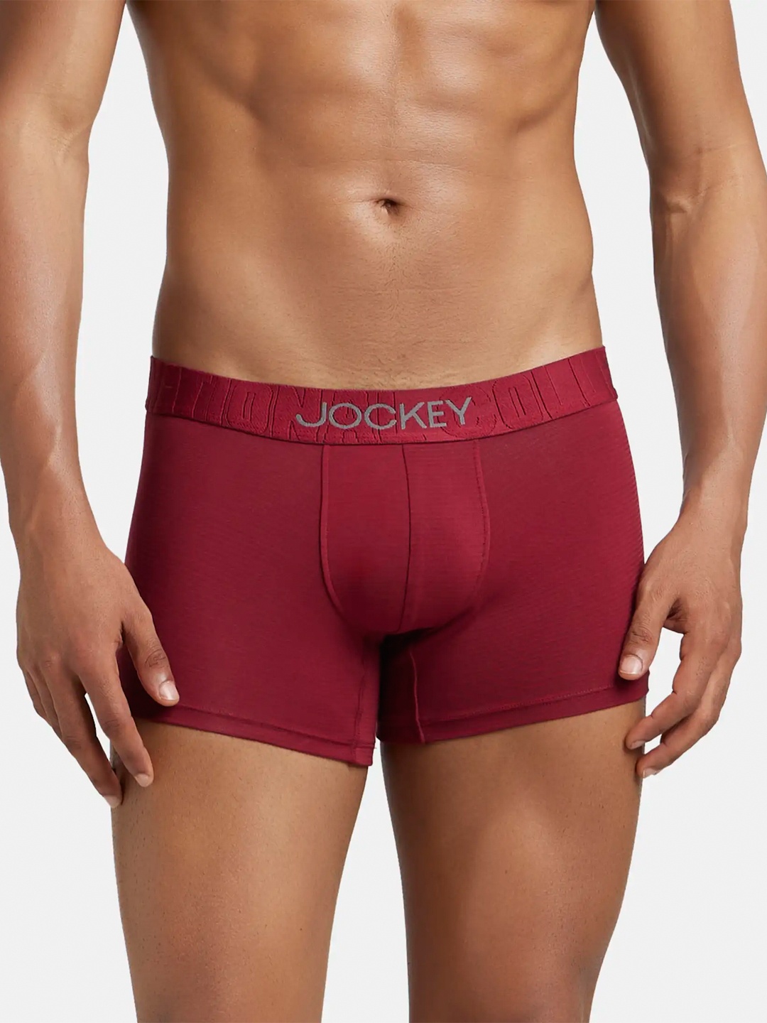 

Jockey Supima Cotton Stretch Solid Trunk with Ultrasoft Waistband-IC32, Red
