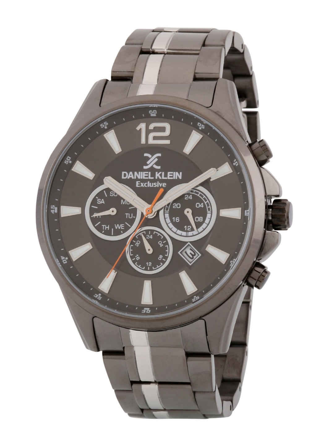 

Daniel Klein Men Silver-Toned Printed Dial & Gunmetal Toned Analogue Watch - DK.1.12839-2, Metallic