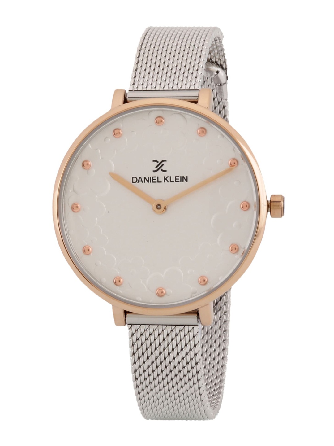 

Daniel Klein Women Silver Textured Dial & Silver Bracelet Style Straps Analogue Watch