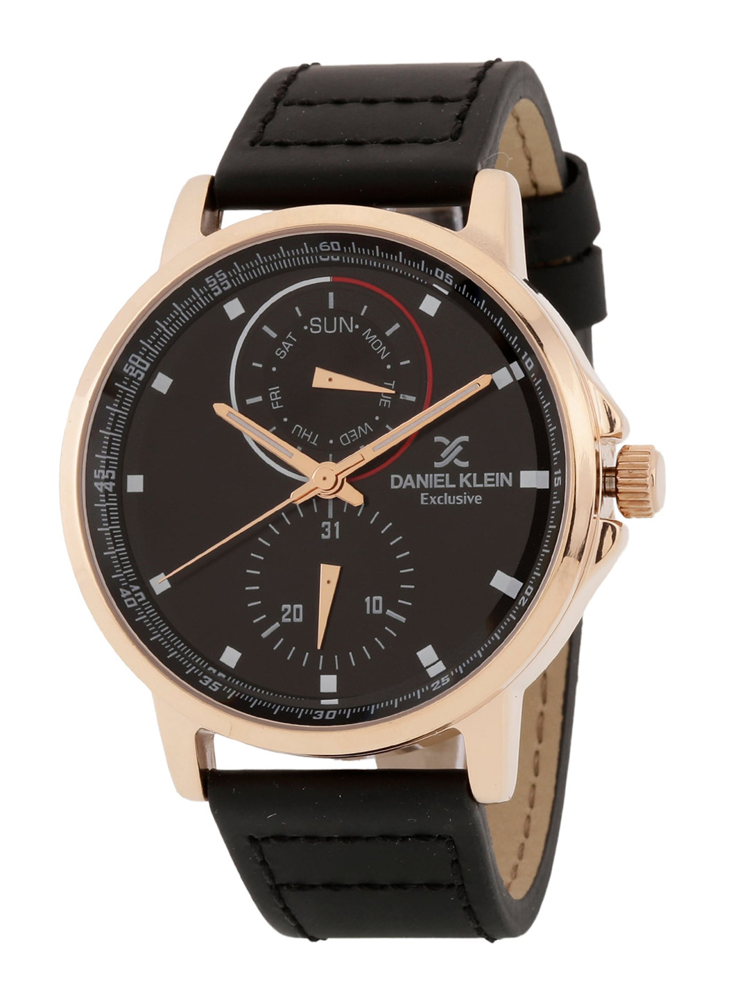 

Daniel Klein Men Gold-Toned Dial & Black Leather Straps Analogue Watch - DK.1.12854-3