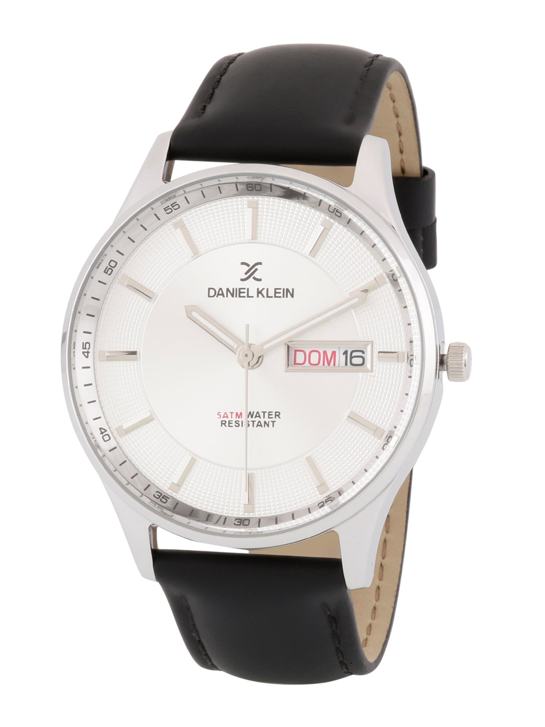 

Daniel Klein Men Silver-Toned Dial & Black Leather Straps Analogue Watch DK.1.12880