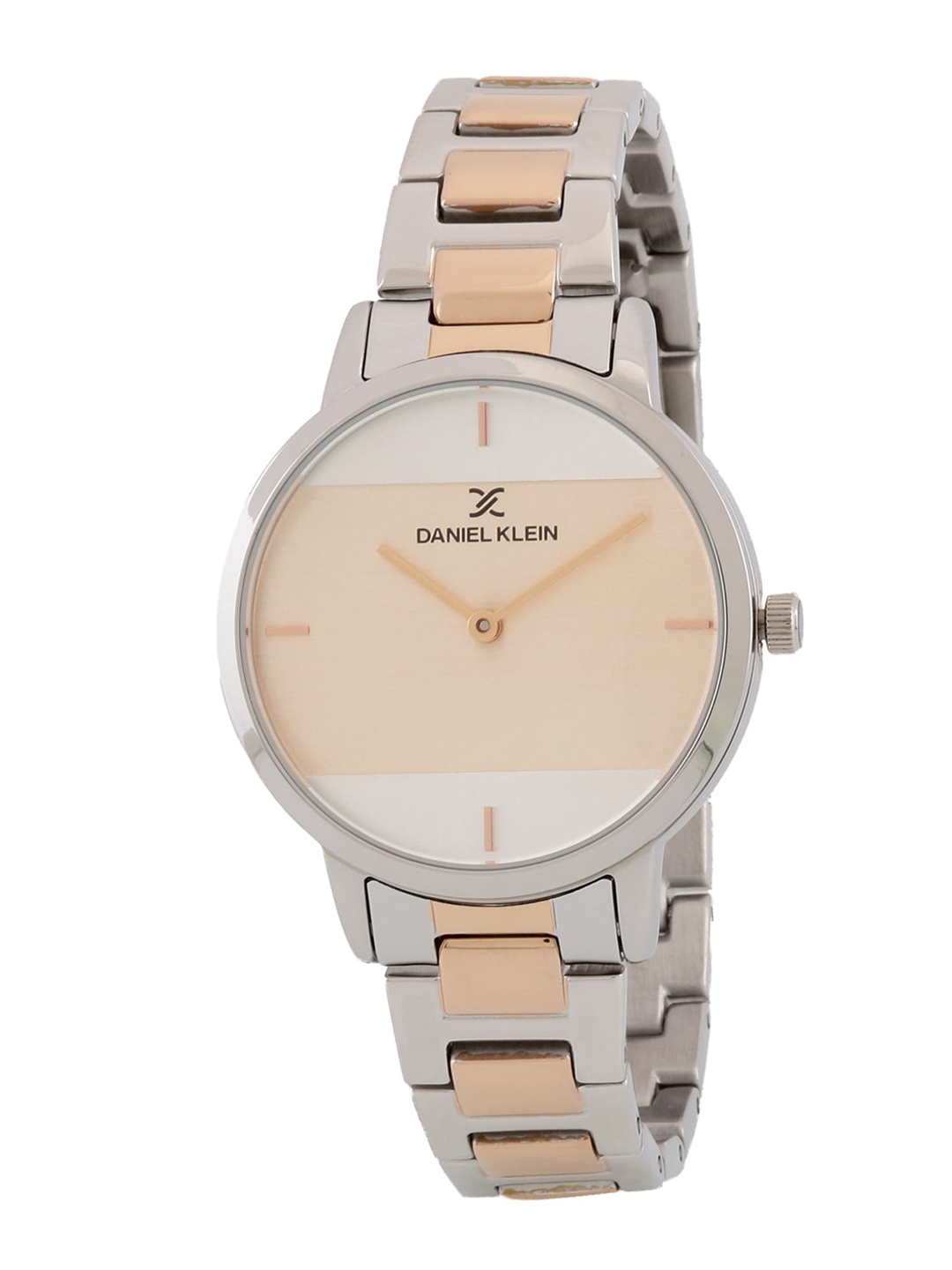 

Daniel Klein Women Rose Gold Dial & Stainless Steel Bracelet Style Straps Watch, Silver