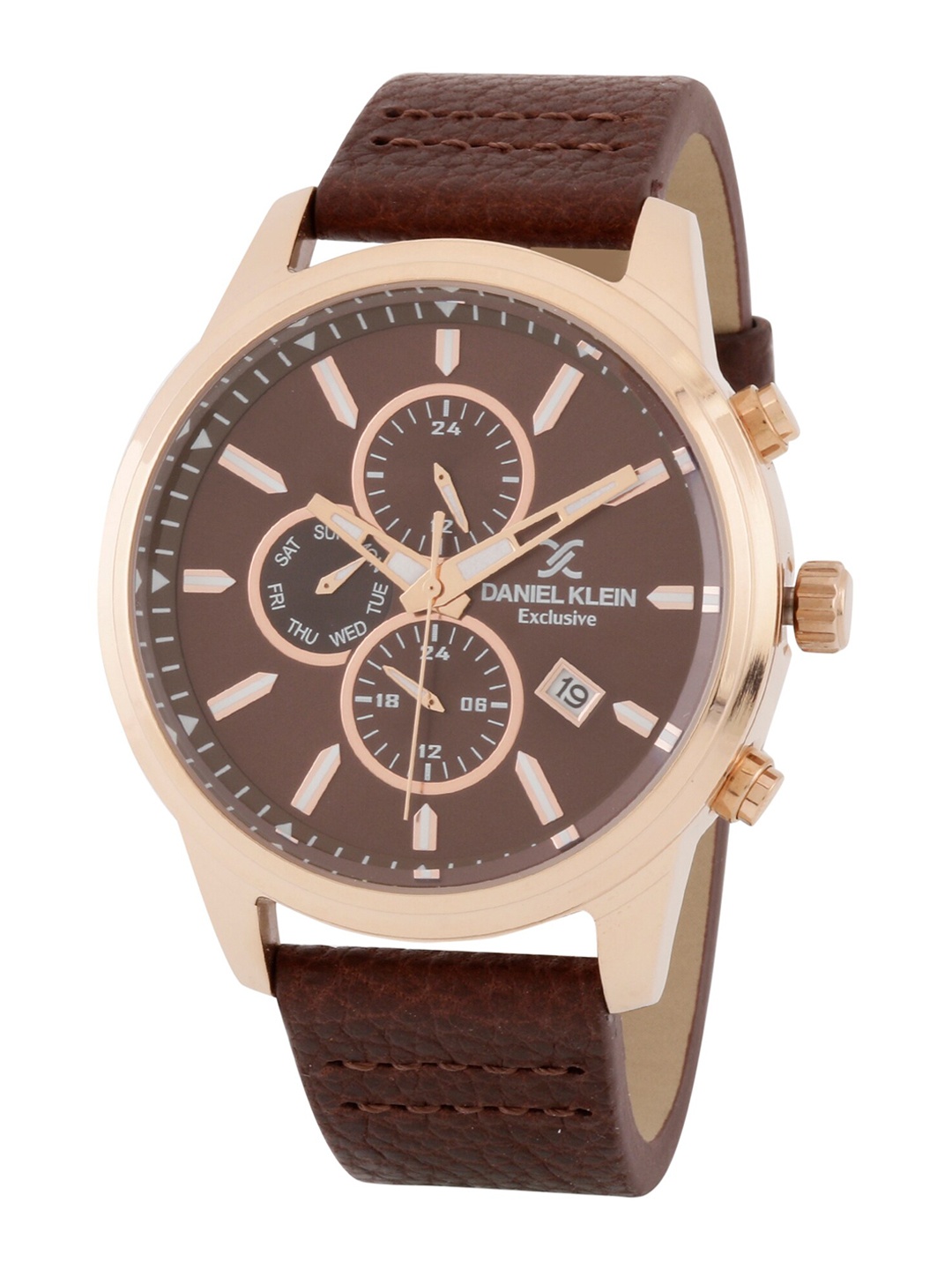 

Daniel Klein Men Brown Dial & Brown Leather Straps Analogue Watch DK.1.12817-3