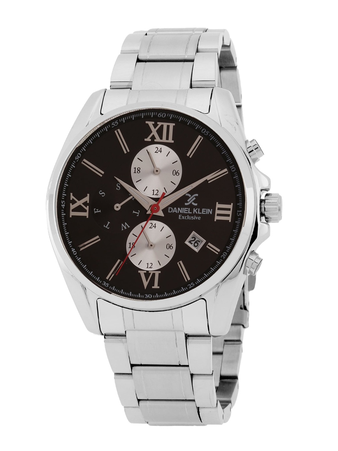 

Daniel Klein Men Brown Dial & Silver Toned Straps Analogue Watch - DK.1.12808-2-Black