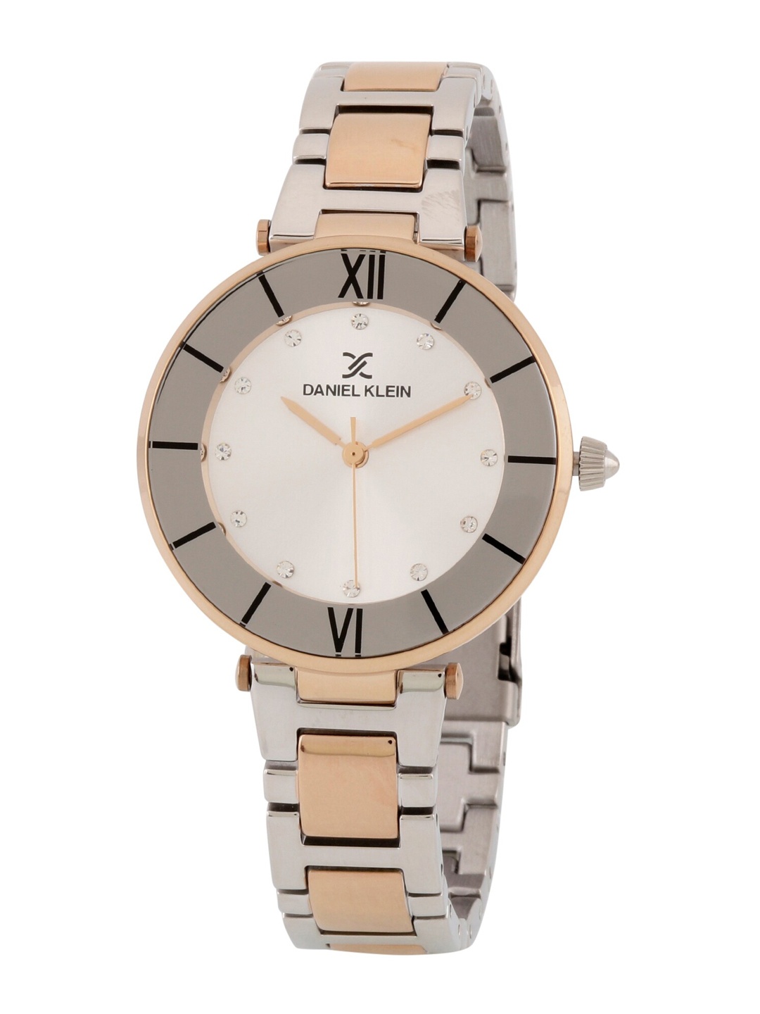 

Daniel Klein Women Silver-Toned Embellished Bracelet Style Straps Watch DK.1.12815-4