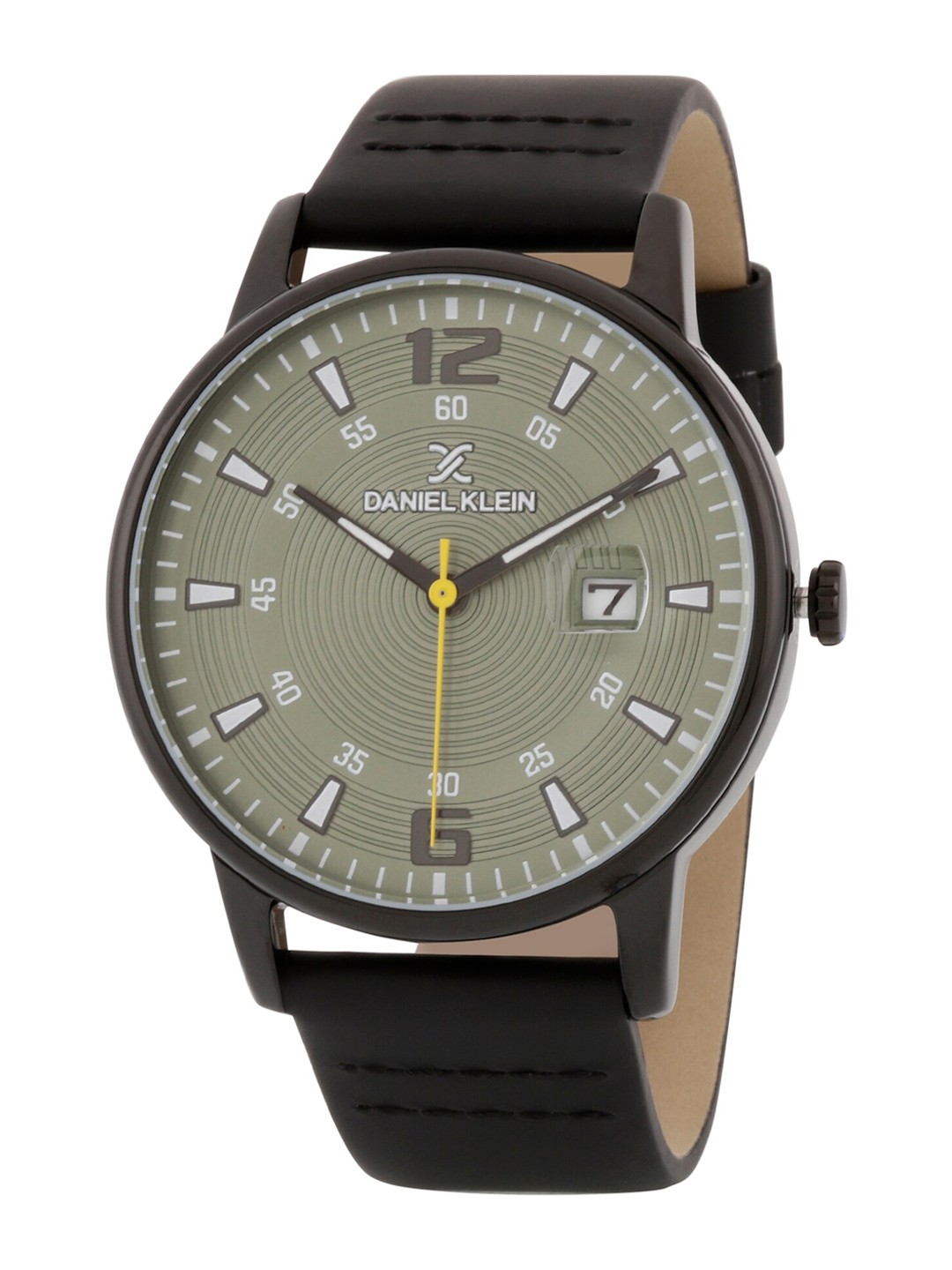 

Daniel Klein Men Green Dial & Black Leather Straps Analogue Watch DK.1.12835-3