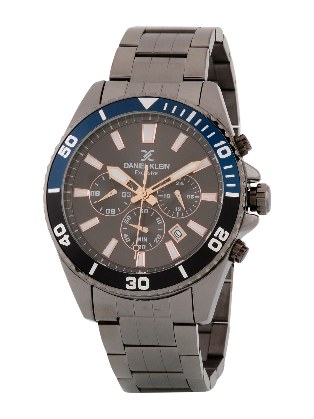 

Daniel Klein Men Grey Dial & Gunmetal Toned Stainless Steel Straps Analogue Watch