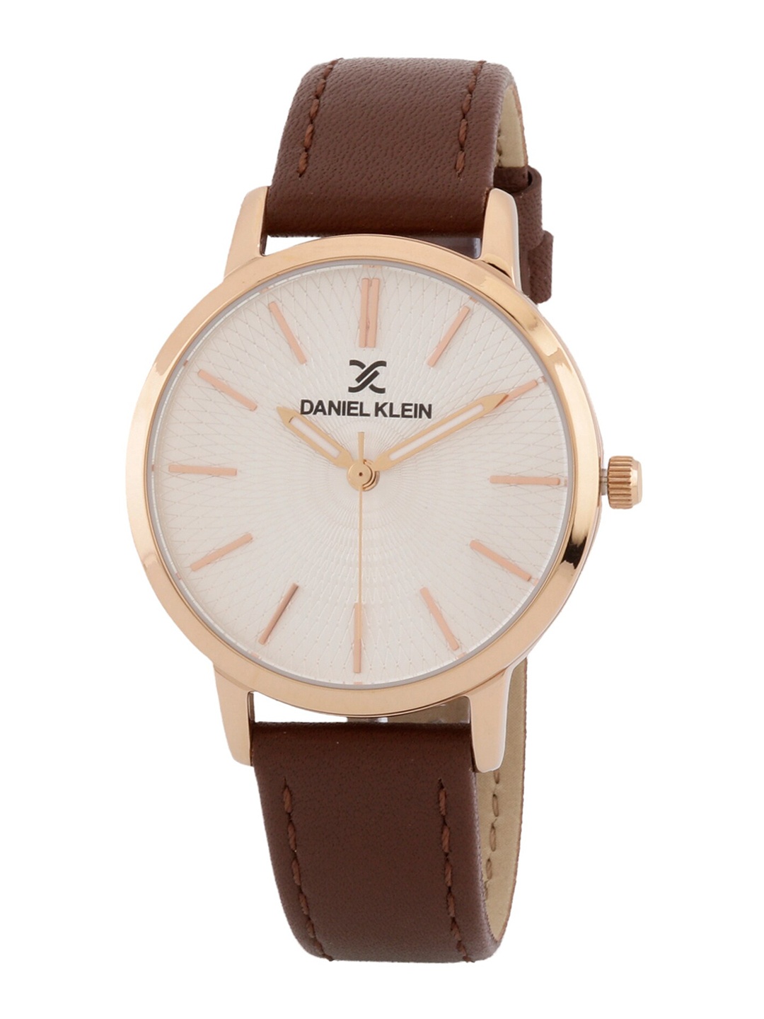 

Daniel Klein Women Cream-Coloured Dial & Brown Leather Straps Analogue Watch -DK.1.12787-2