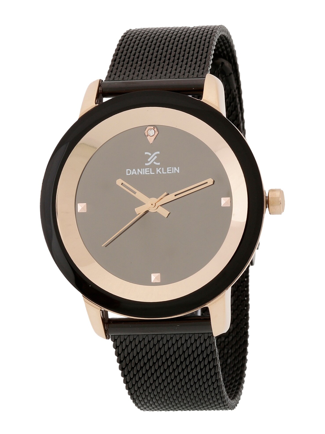 

Daniel Klein Women Gunmetal-Toned Dial & Black Bracelet Style Analogue Watch DK.1.12803-4