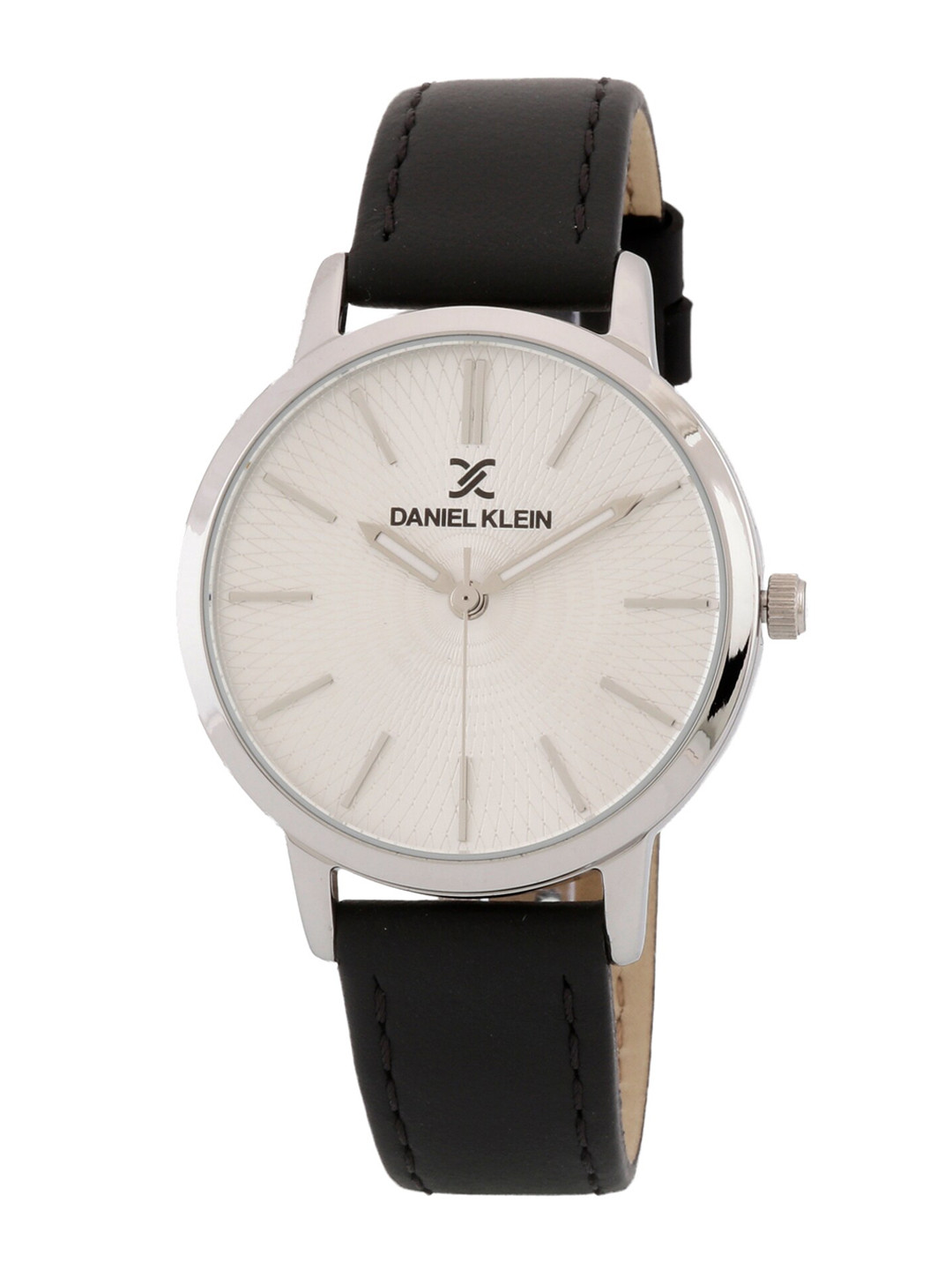 

Daniel Klein Women Silver-Toned Dial & Black Leather Straps Analogue Watch DK.1.12787-1