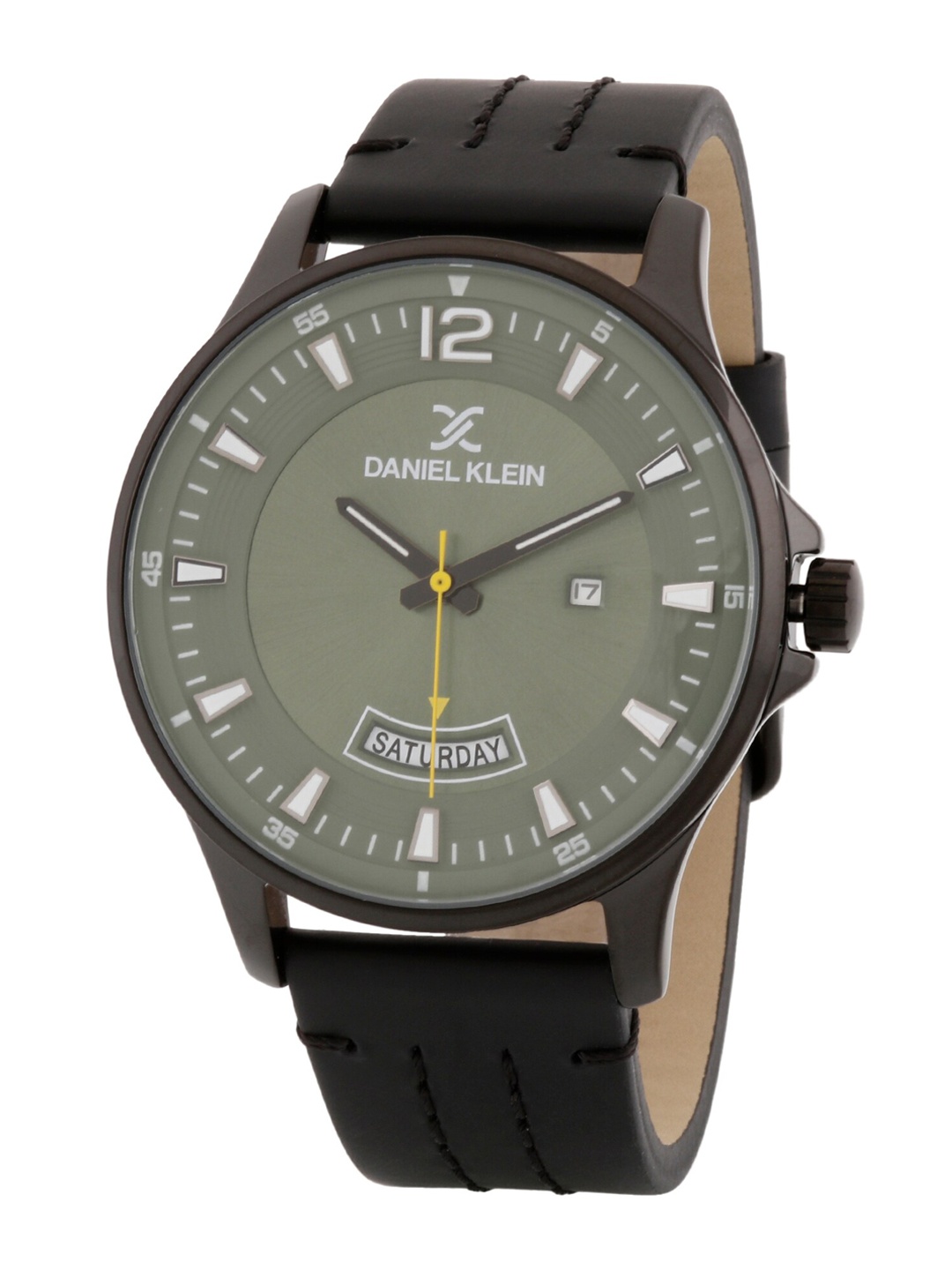 

Daniel Klein Men Green Dial & Black Leather Straps Analogue Watch DK.1.12870-6
