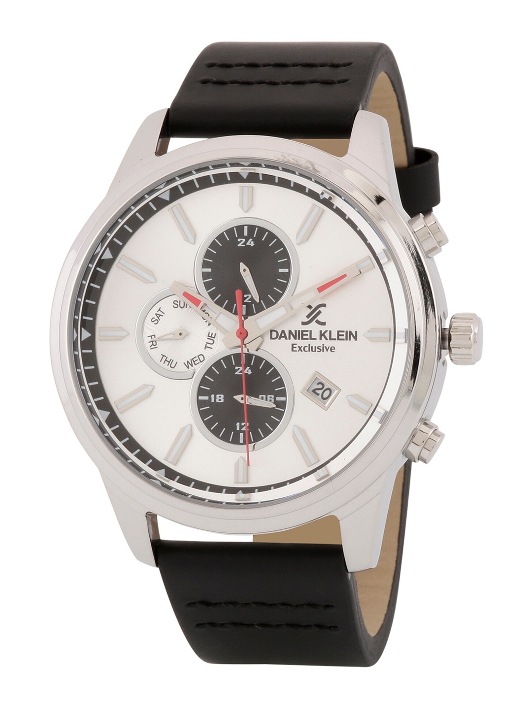 

Daniel Klein Men Silver-Toned Dial & Black Leather Straps Analogue Watch