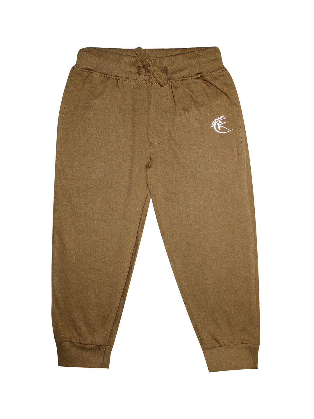

KiddoPanti Kids Olive-Green Solid Pure Cotton Joggers