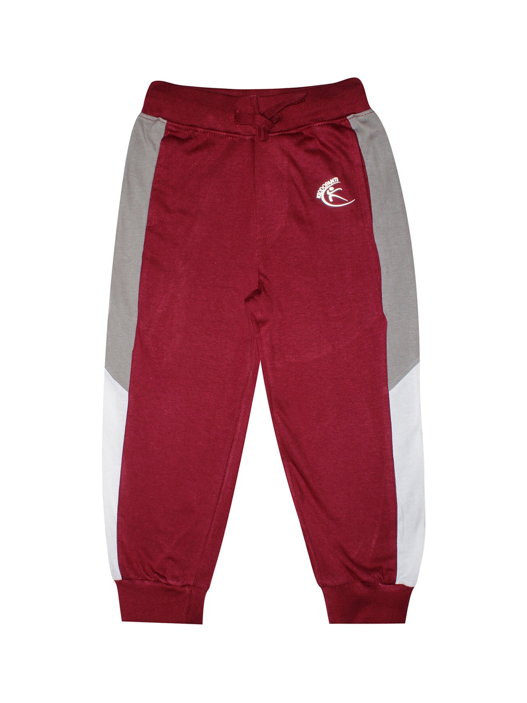 

KiddoPanti Boys Maroon Cut and Sew Side Panel Tack pant