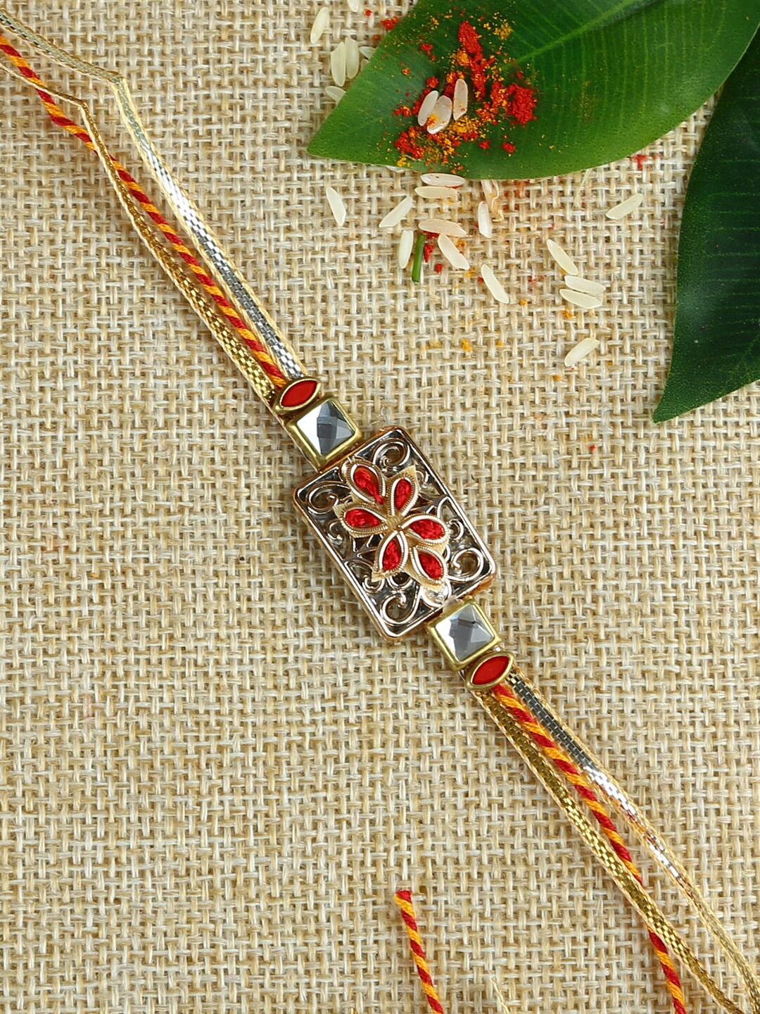 

Aapno Rajasthan Multicoloured Handcrafted Rakhi, Brown
