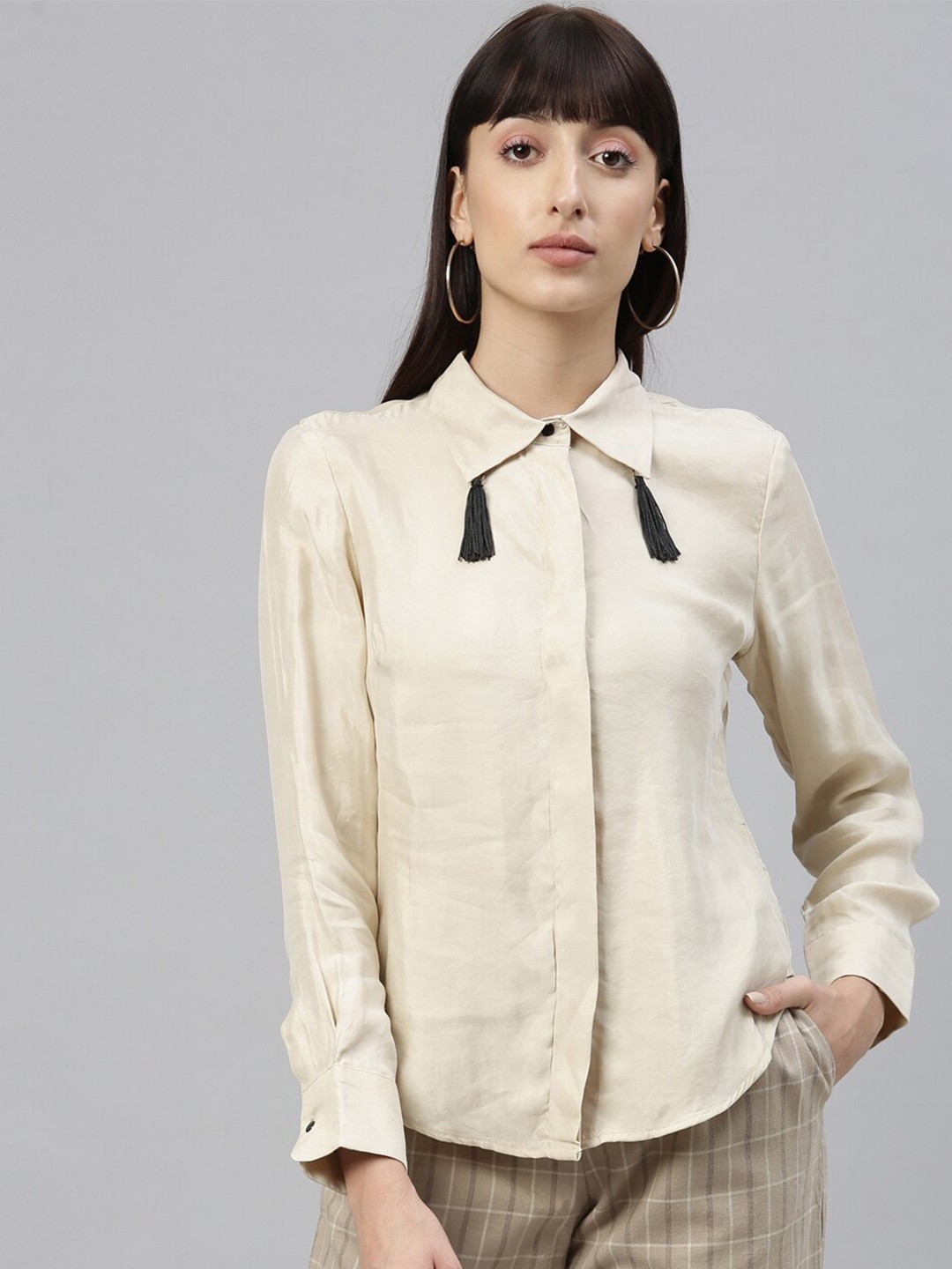 

RAREISM Women Beige Shirt Style Top