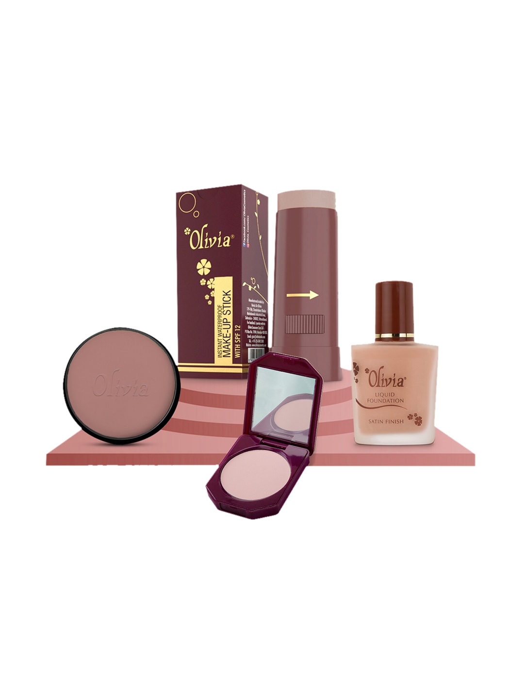 

Olivia Makeup Kit for Very Dark Skin Tone, Multi