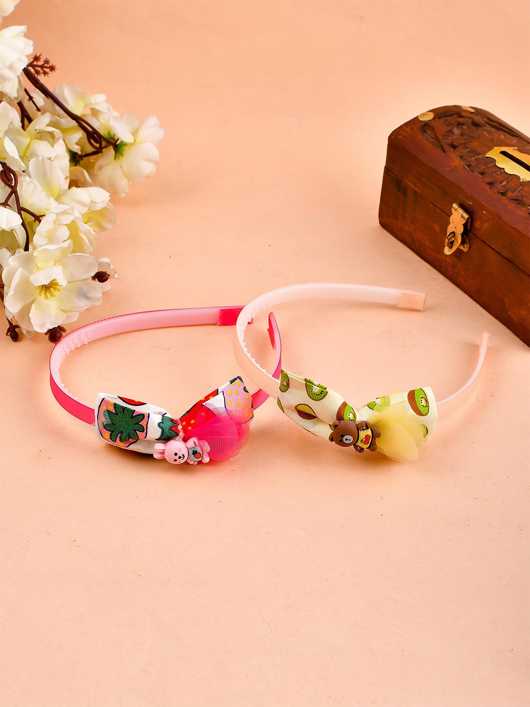 

Silvermerc Designs Girls Multicolour Bow Hairbands Set of 2, Pink
