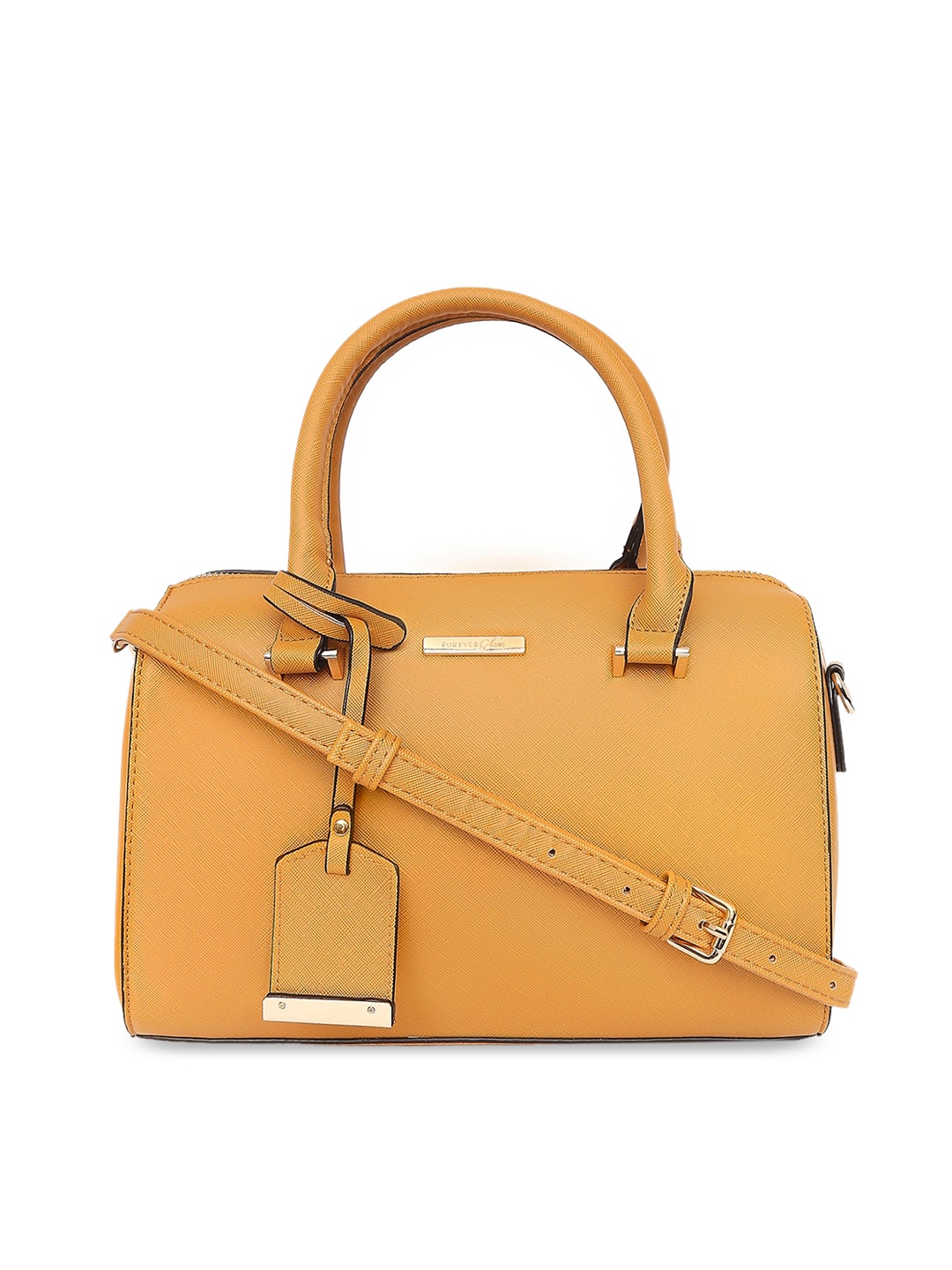 

Forever Glam by Pantaloons Mustard Structured Handheld Bag