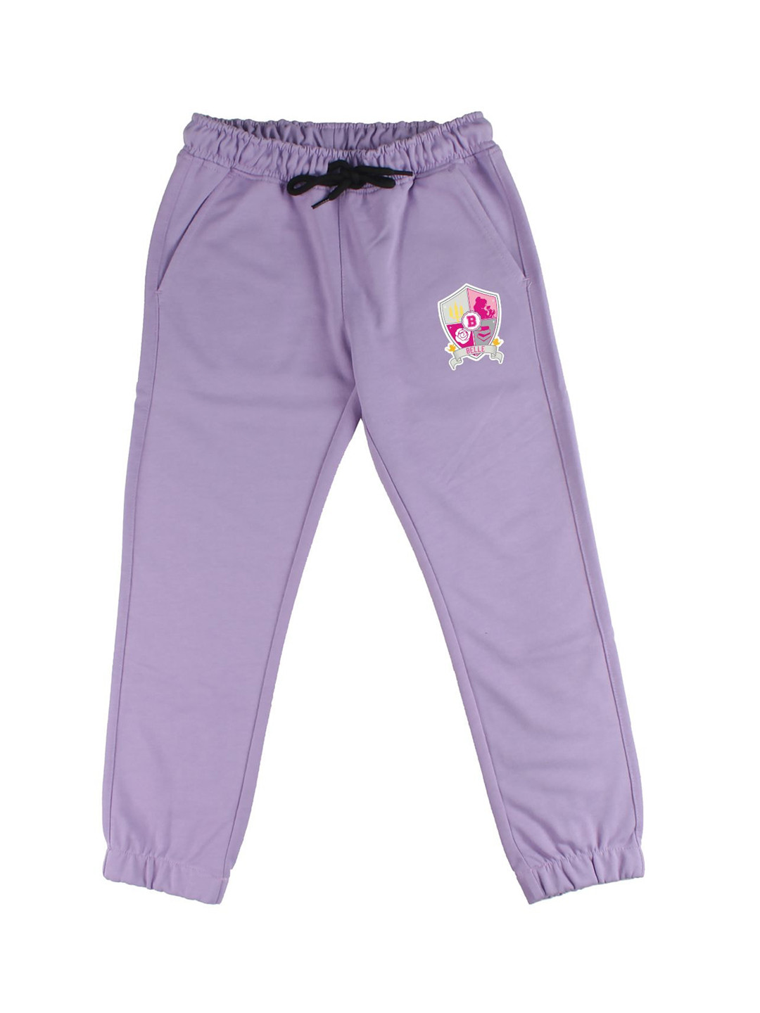 

Disney by Wear Your Mind Girls Purple Solid Pure Cotton Joggers