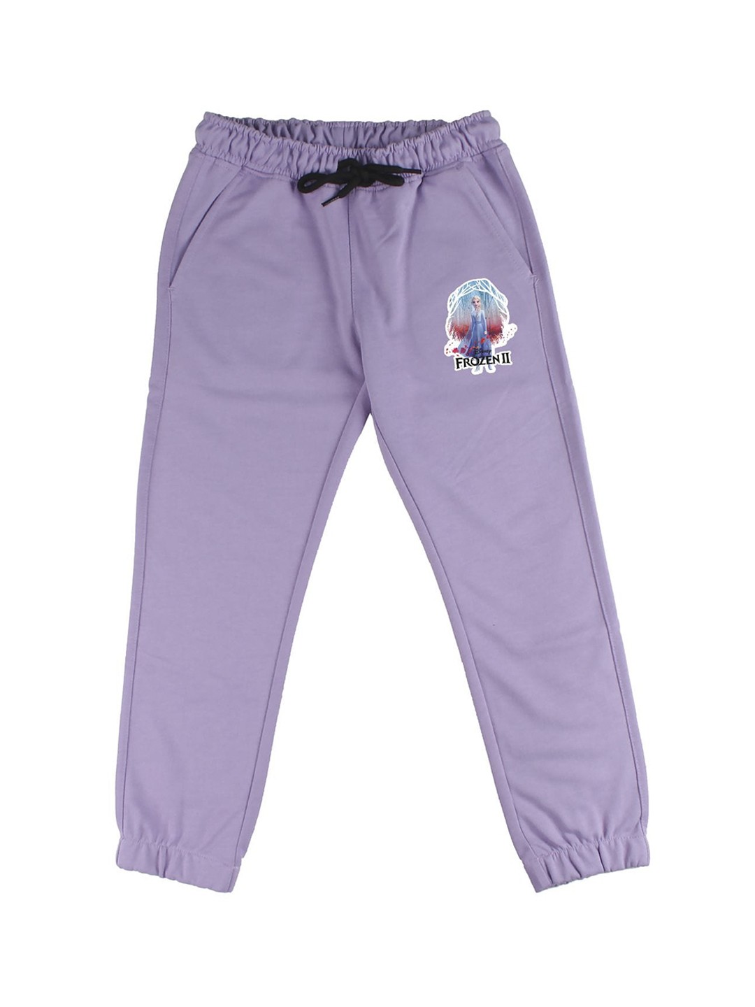 

Disney by Wear Your Mind Girls Purple Solid Pure Cotton Joggers