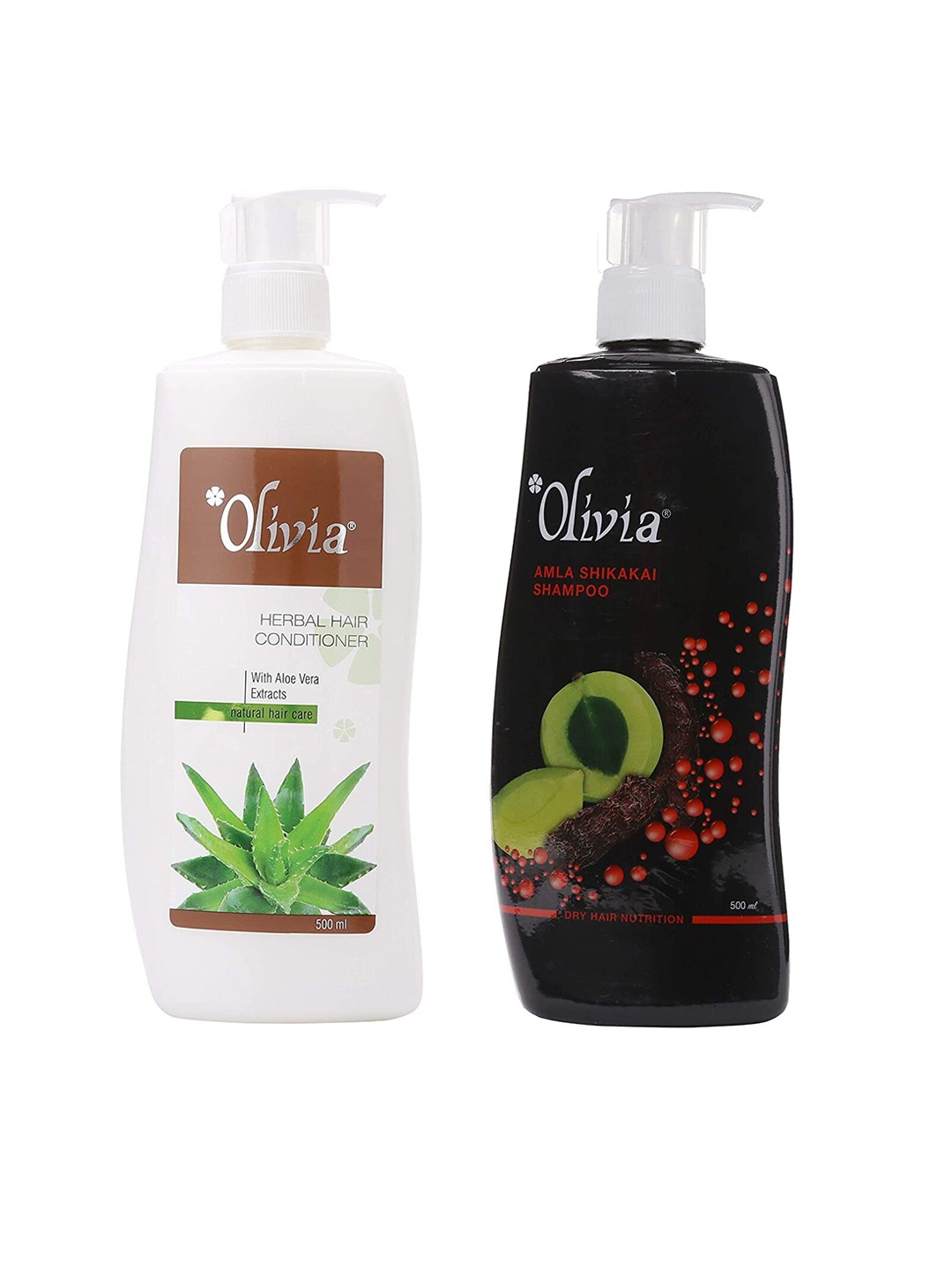 

Olivia Hair Care Set of 2 Amla Shikakai Herbal Shampoo & Aloe Vera Herbal Hair Conditioner, Multi