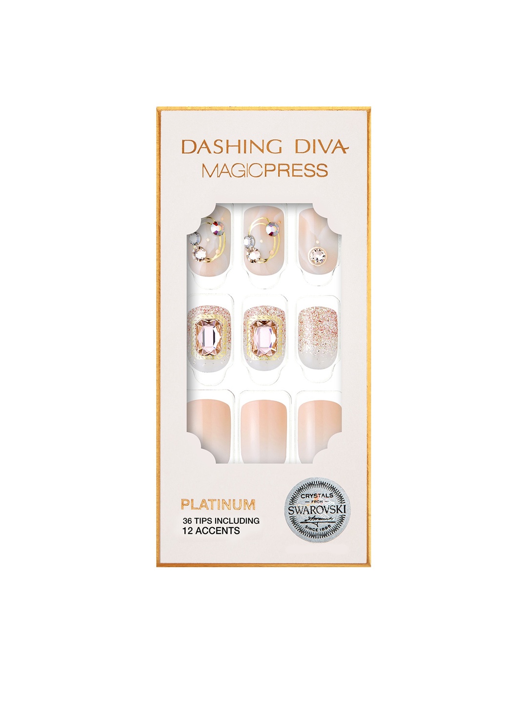 

Dashing Diva MAGICPRESS Romantic Moment Nails, Cream