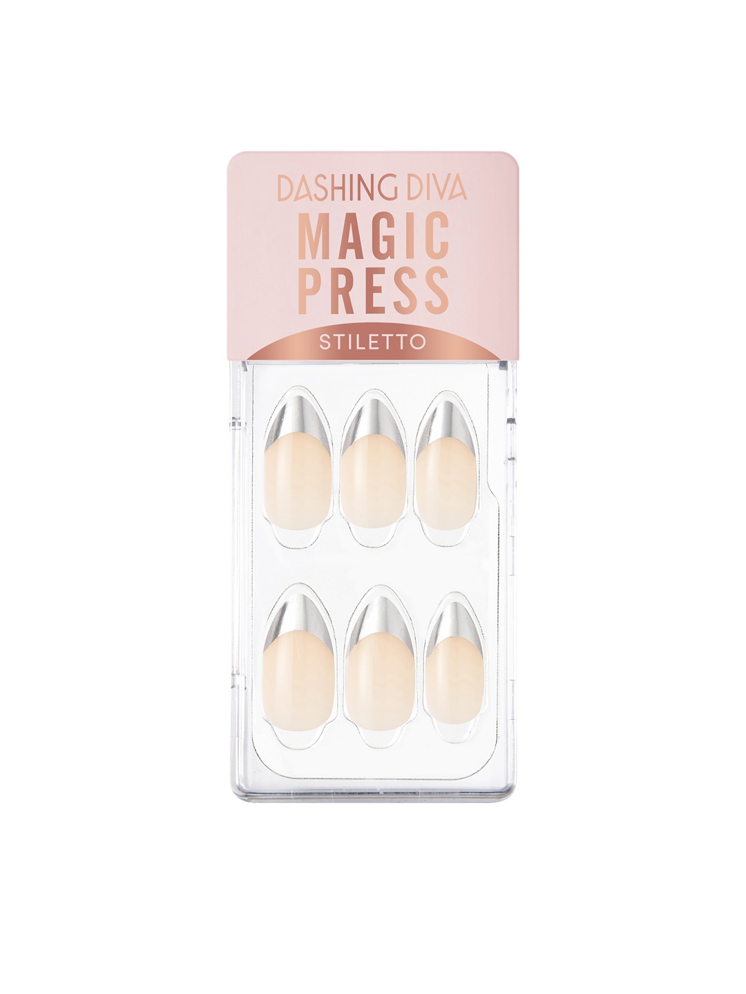 

Dashing Diva MAGICPRESS Cream & Silver Edge French Nails