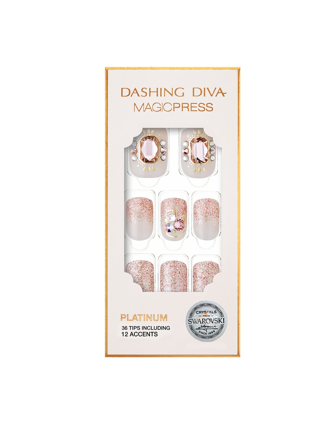 

Dashing Diva MAGICPRESS Glam Shine Nails, Cream