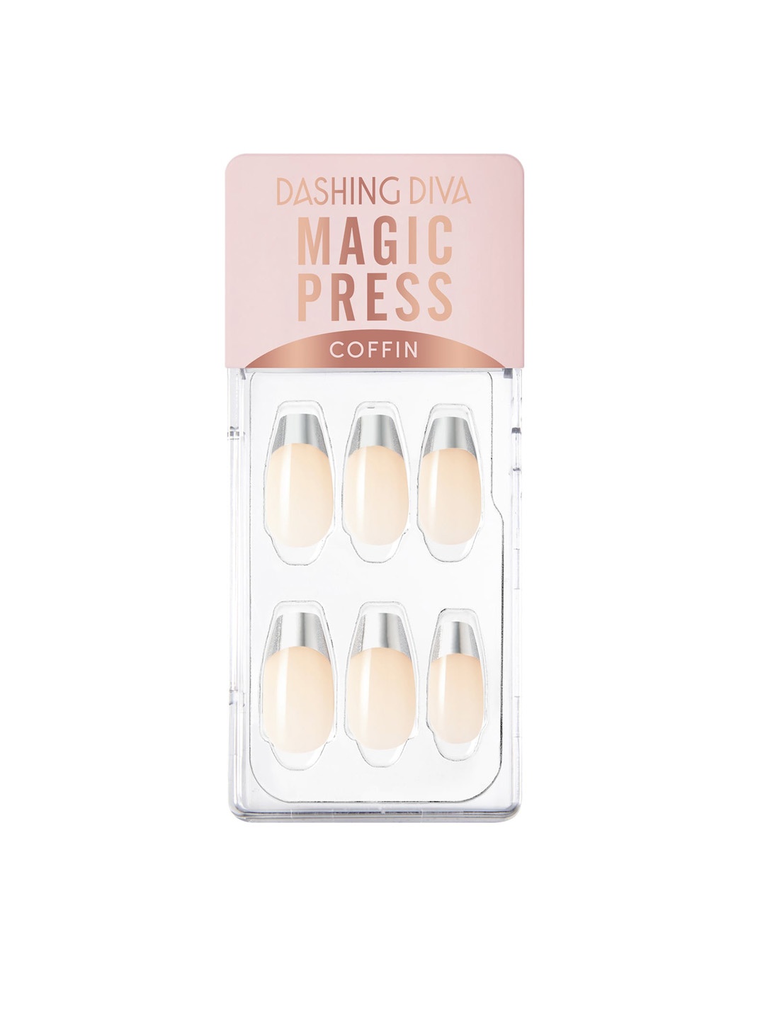 

Dashing Diva MAGICPRESS Cream & Silver Chic French Nails
