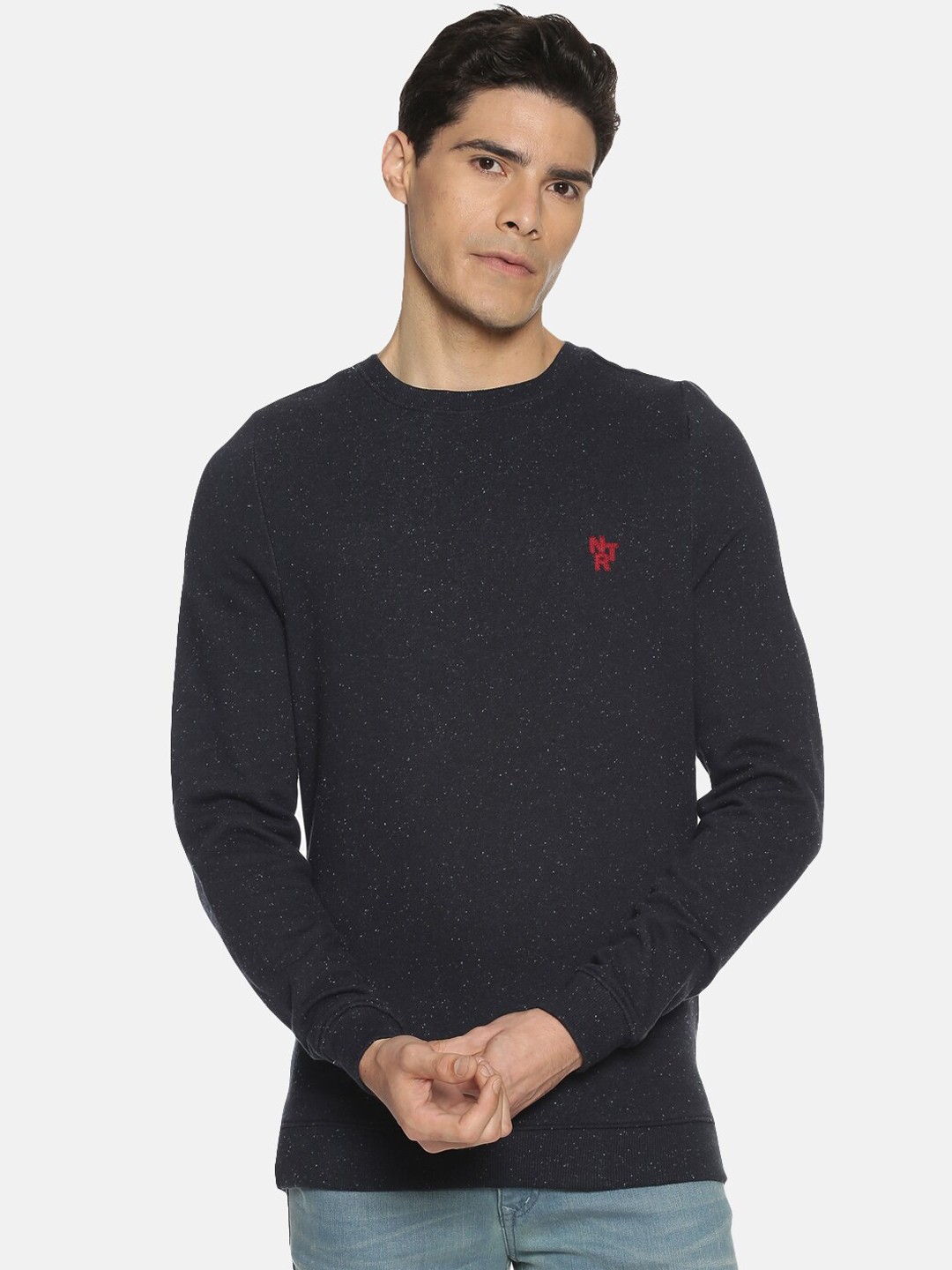

Soul Space Men Navy Blue Organic Cotton Sweatshirt