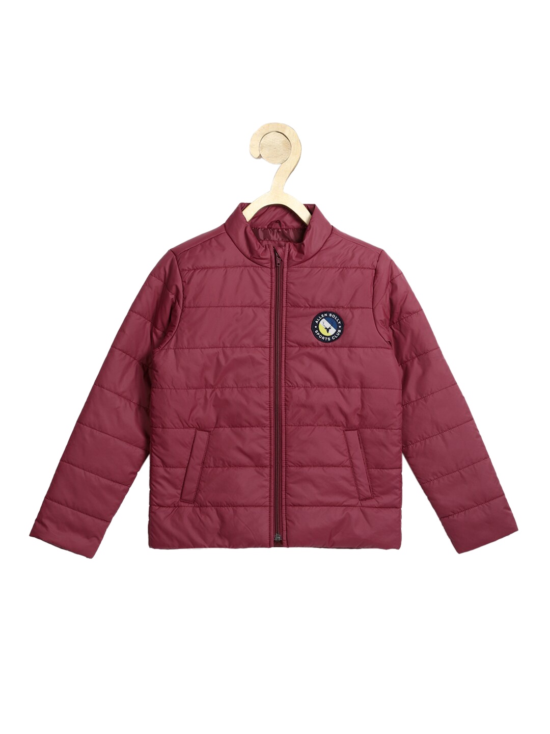 Allen Solly Junior Boys Maroon Solid Puffer Jacket