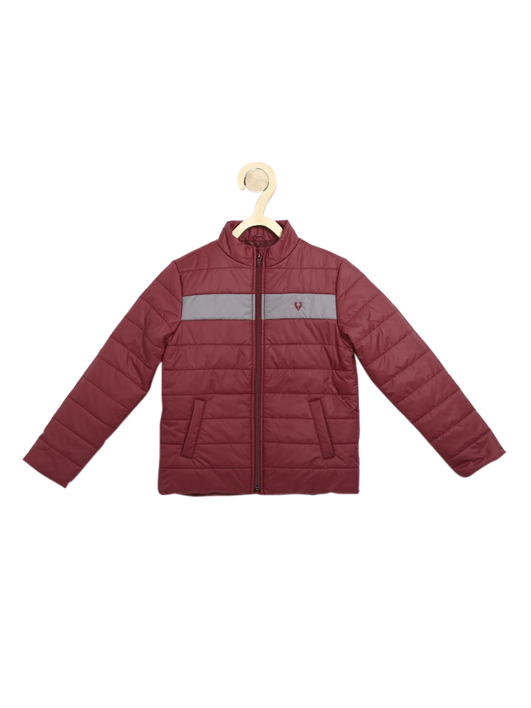 

Allen Solly Junior Boys Maroon & Grey Colourblocked Padded Jacket