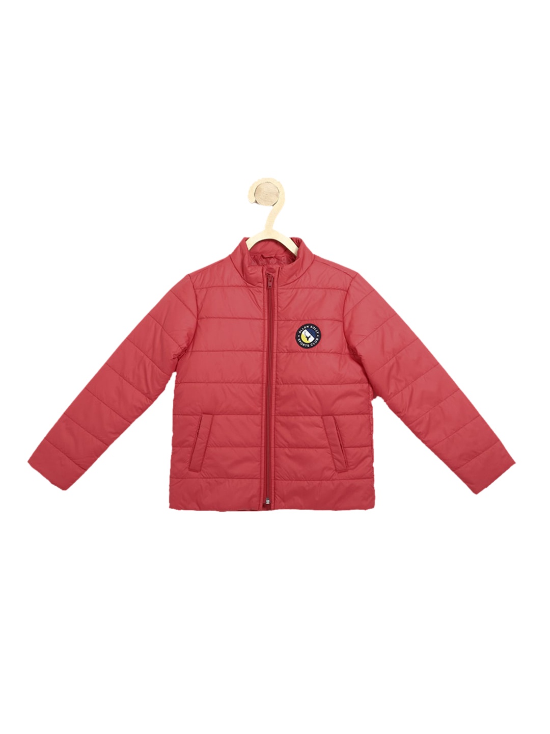 

Allen Solly Junior Boys Red Puffer Jacket with Patchwork