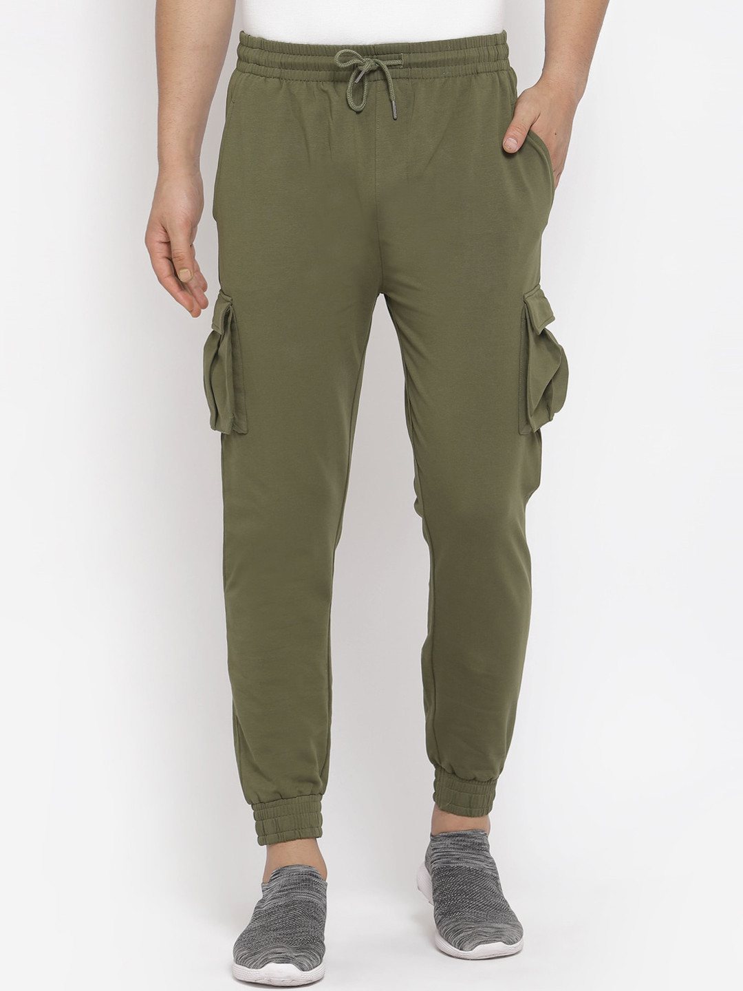 

Pepe Jeans Men Olive Green Slim Fit Joggers Trousers