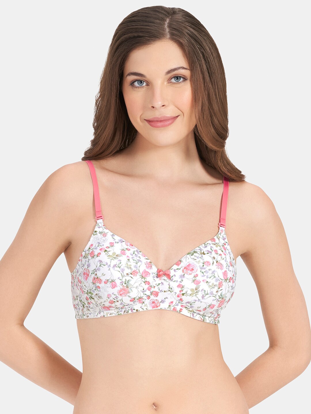 

Amante Printed Padded Wirefree Smooth Charm T-Shirt Bra - BRA10606, White