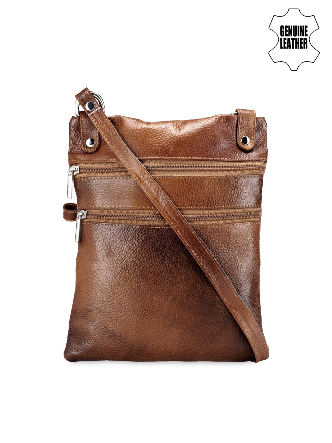 

Teakwood Leather Unisex Brown Leather Messenger Bag