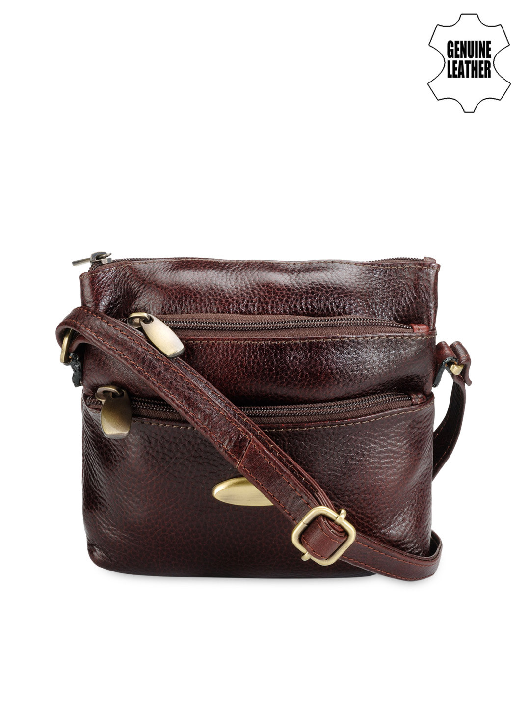 

Teakwood Leather Unisex Brown Leather Messenger Bag