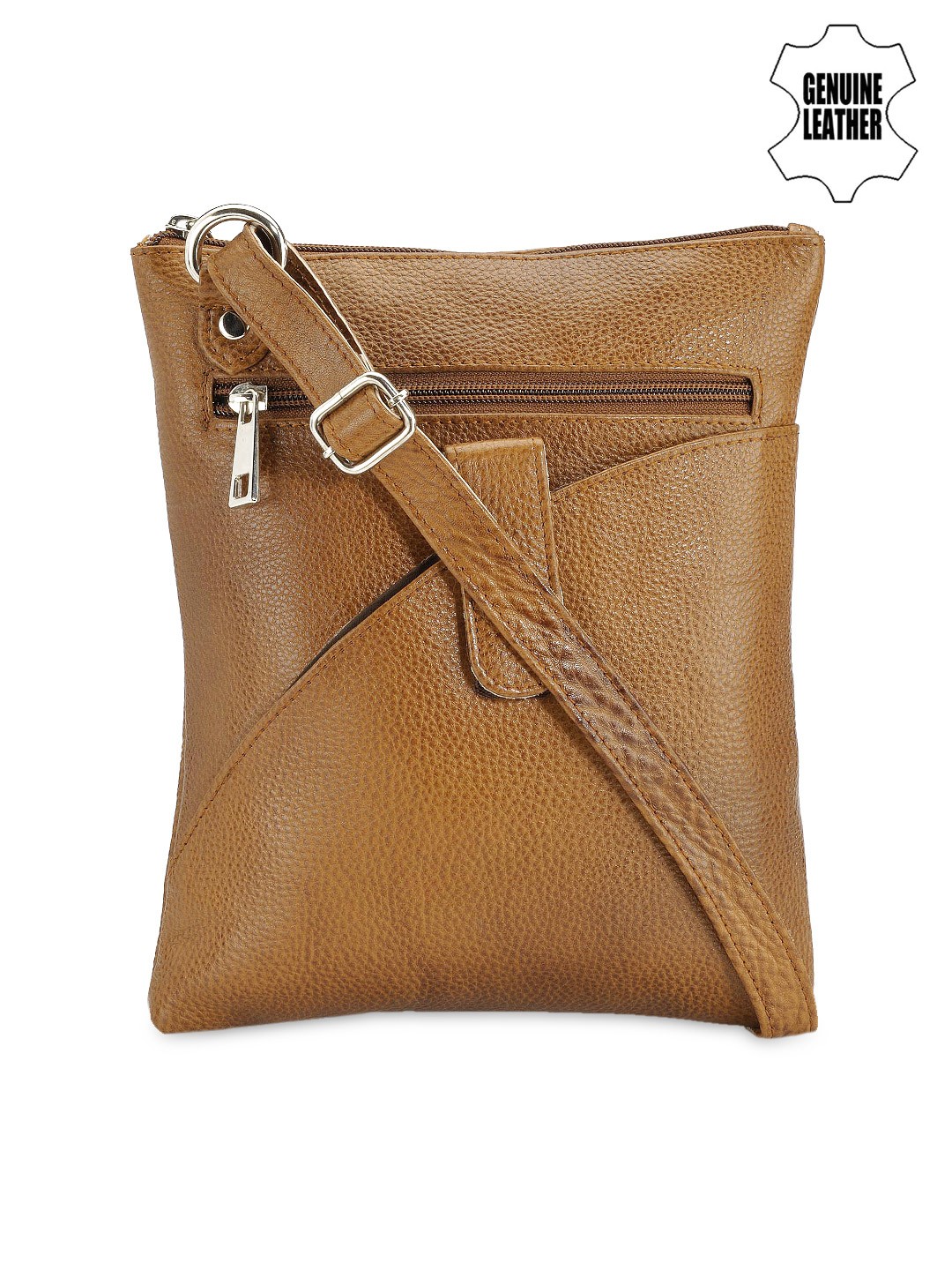 

Teakwood Leathers Unisex Tan Brown Leather Messenger Bag