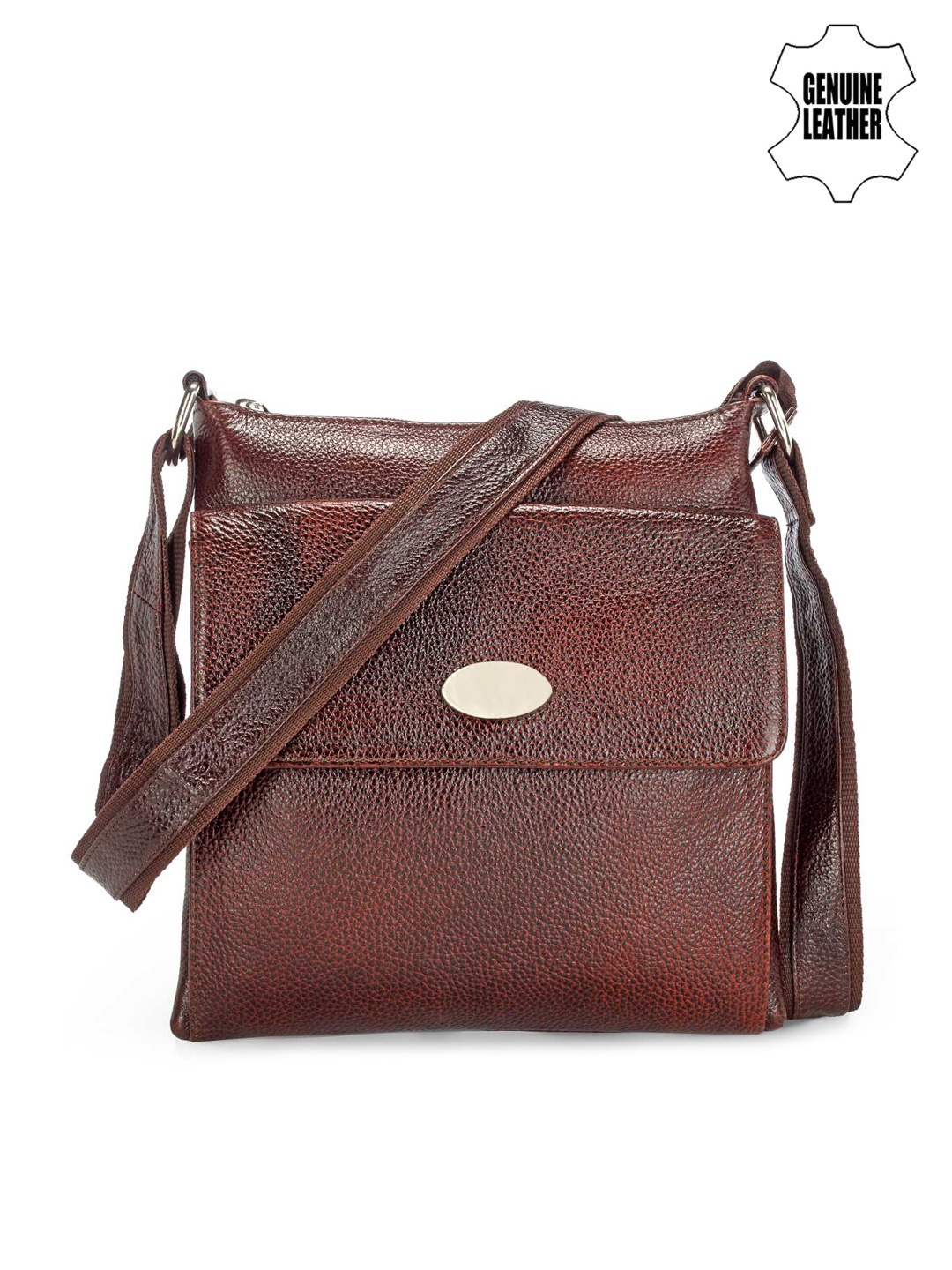 

Teakwood Leathers Unisex Brown Leather Messenger Bag
