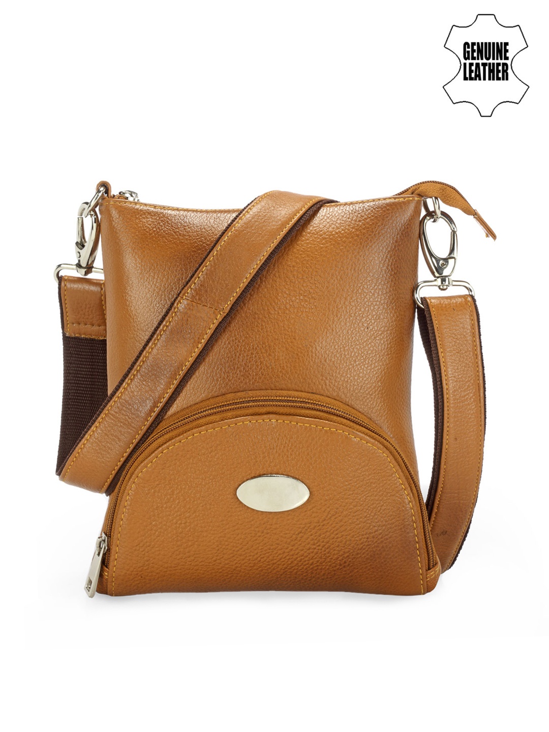 

Teakwood Leathers Unisex Tan Brown Leather Messenger Bag